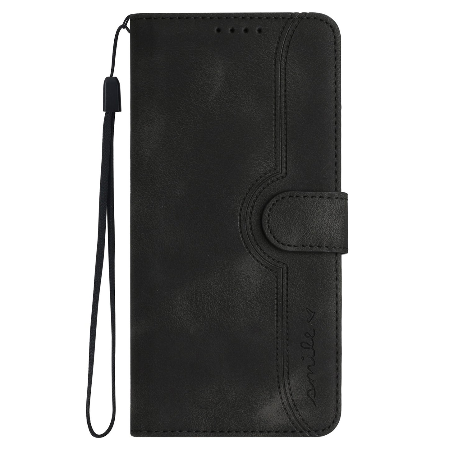 YX0030 For Samsung Galaxy S24 Leather Case Heart Shape Phone Cover - Black