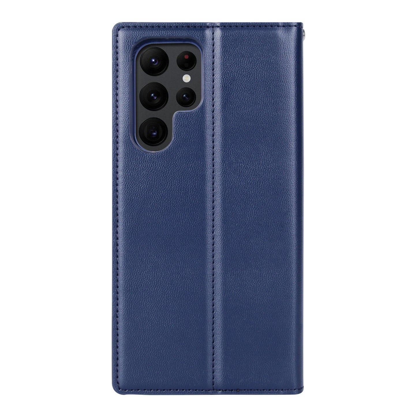 HANMAN Minuo Series For Samsung Galaxy S24 Ultra Magnetic Case PU Leather Wallet Phone Cover - Blue