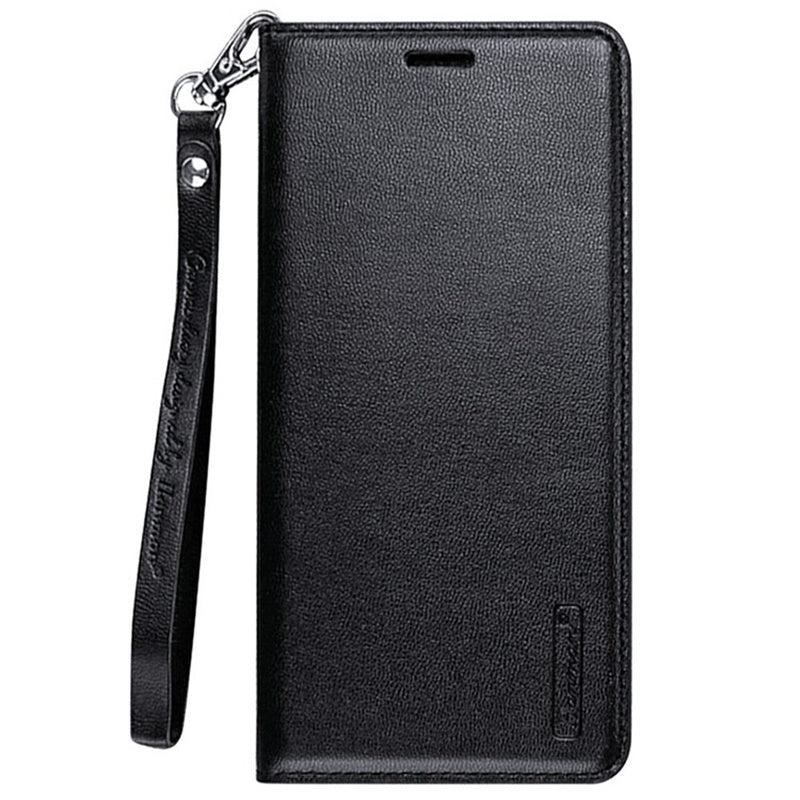 HANMAN Minuo Series For Samsung Galaxy S24+ Case Anti-Scratch Phone Cover PU Leather Wallet - Black