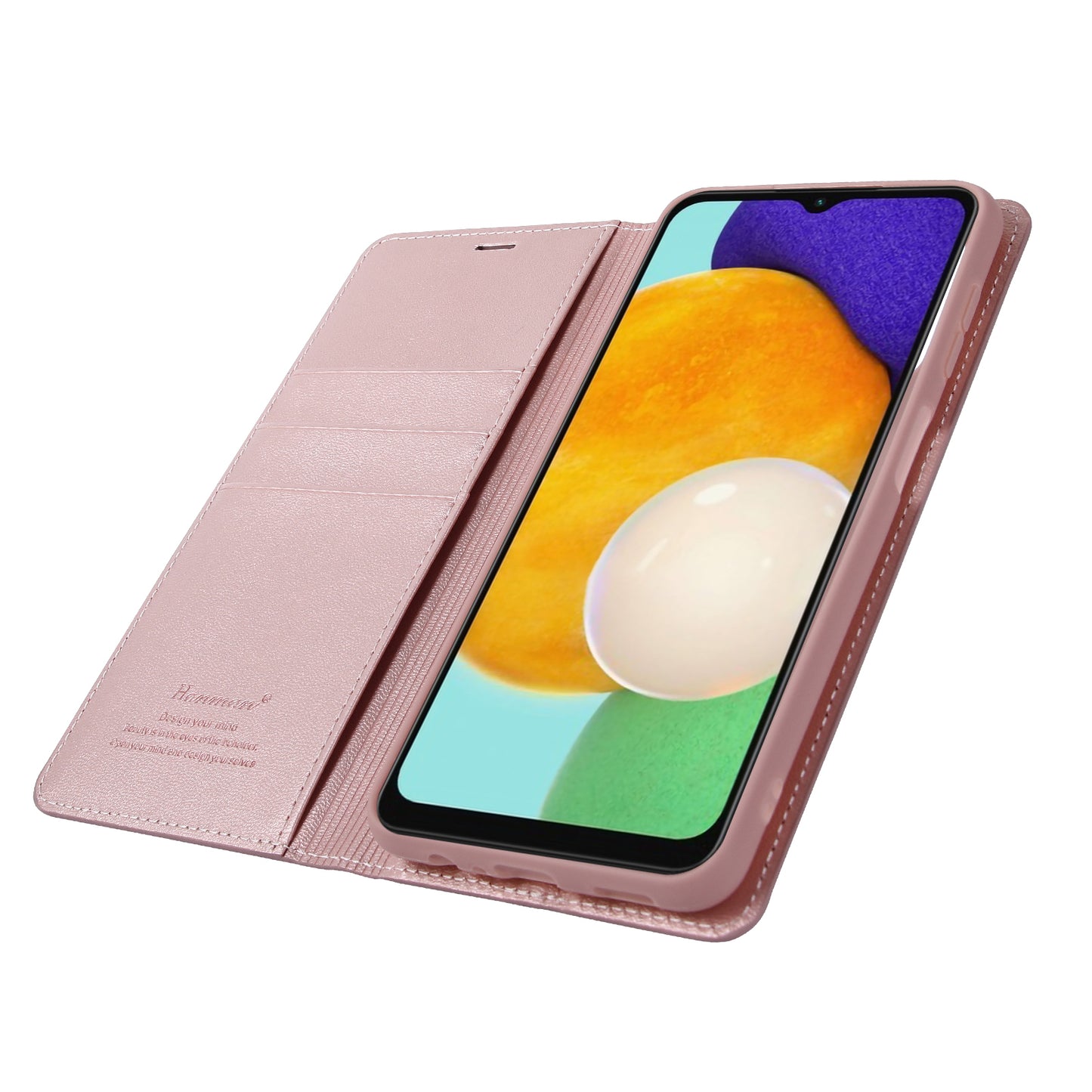 HANMAN Minuo Series For Samsung Galaxy S24+ Case Anti-Scratch Phone Cover PU Leather Wallet - Rose Gold