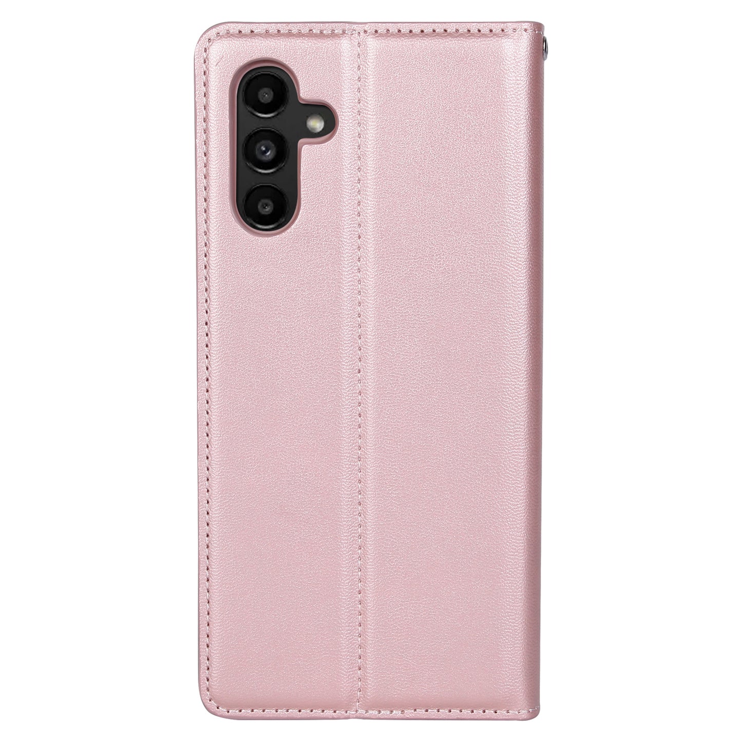 HANMAN Minuo Series For Samsung Galaxy S24+ Case Anti-Scratch Phone Cover PU Leather Wallet - Rose Gold