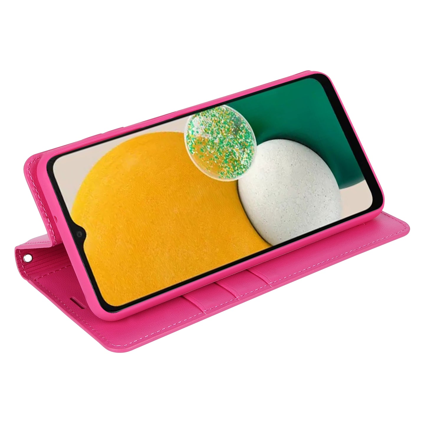 HANMAN Minuo Series Wallet Phone Cover for Samsung Galaxy S24 Case PU Leather Mobile Phone Shell - Rose