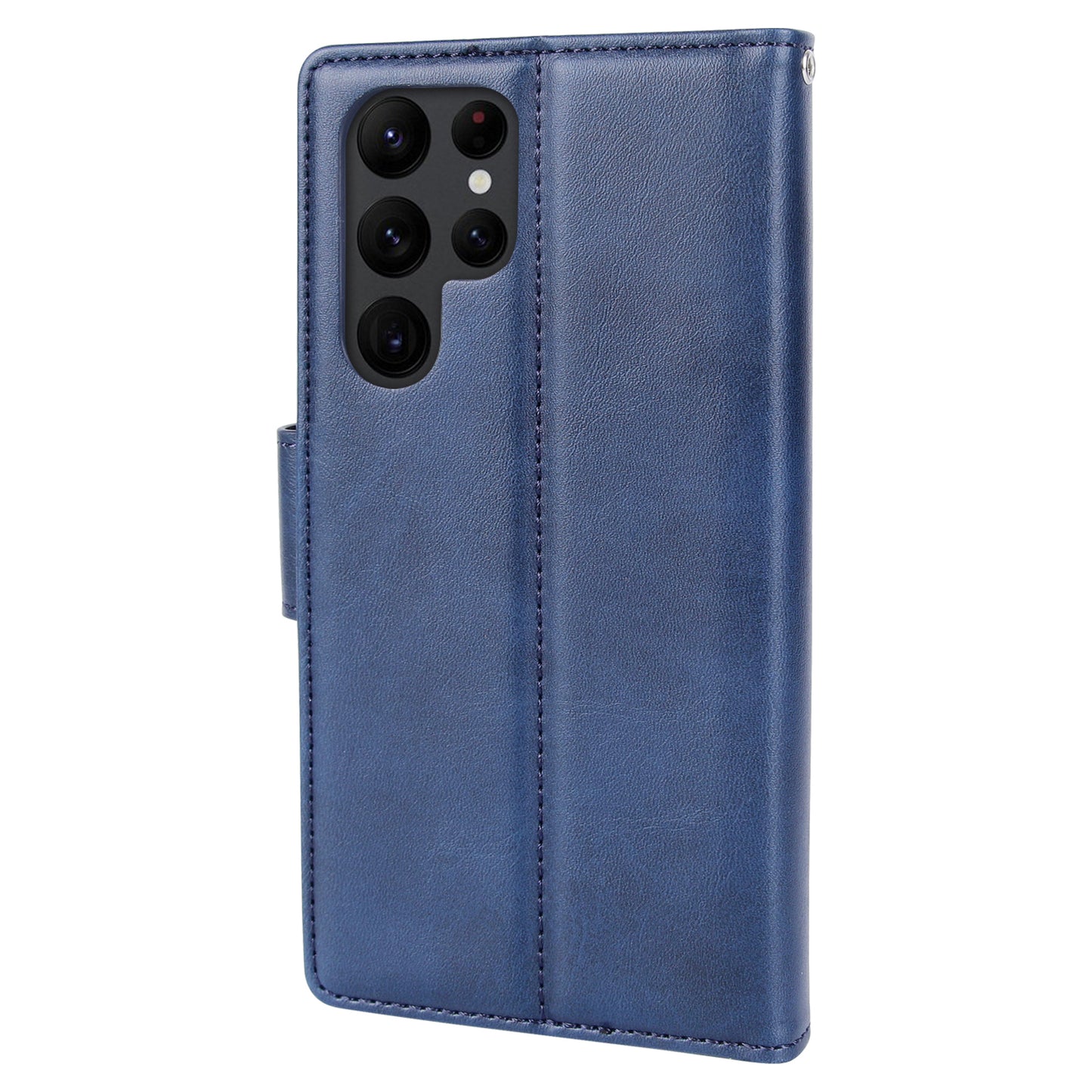 HANMAN Miro2 Series For Samsung Galaxy S24 Ultra Leather Case Detachable Magnetic Wallet Stand Phone Cover - Blue