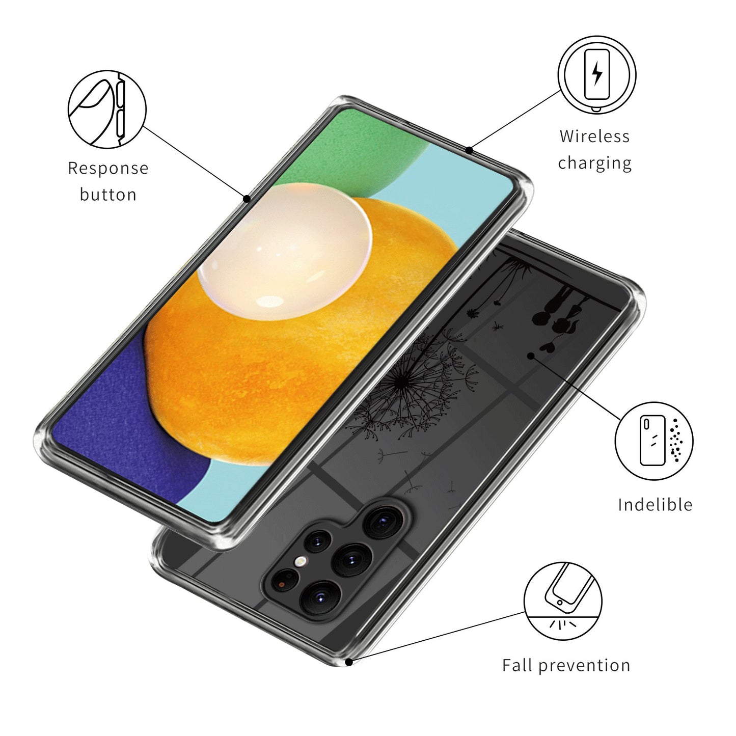 For Samsung Galaxy S24 Ultra Pattern Phone Case TPU Shock Protective Cover - Dandelion and Children
