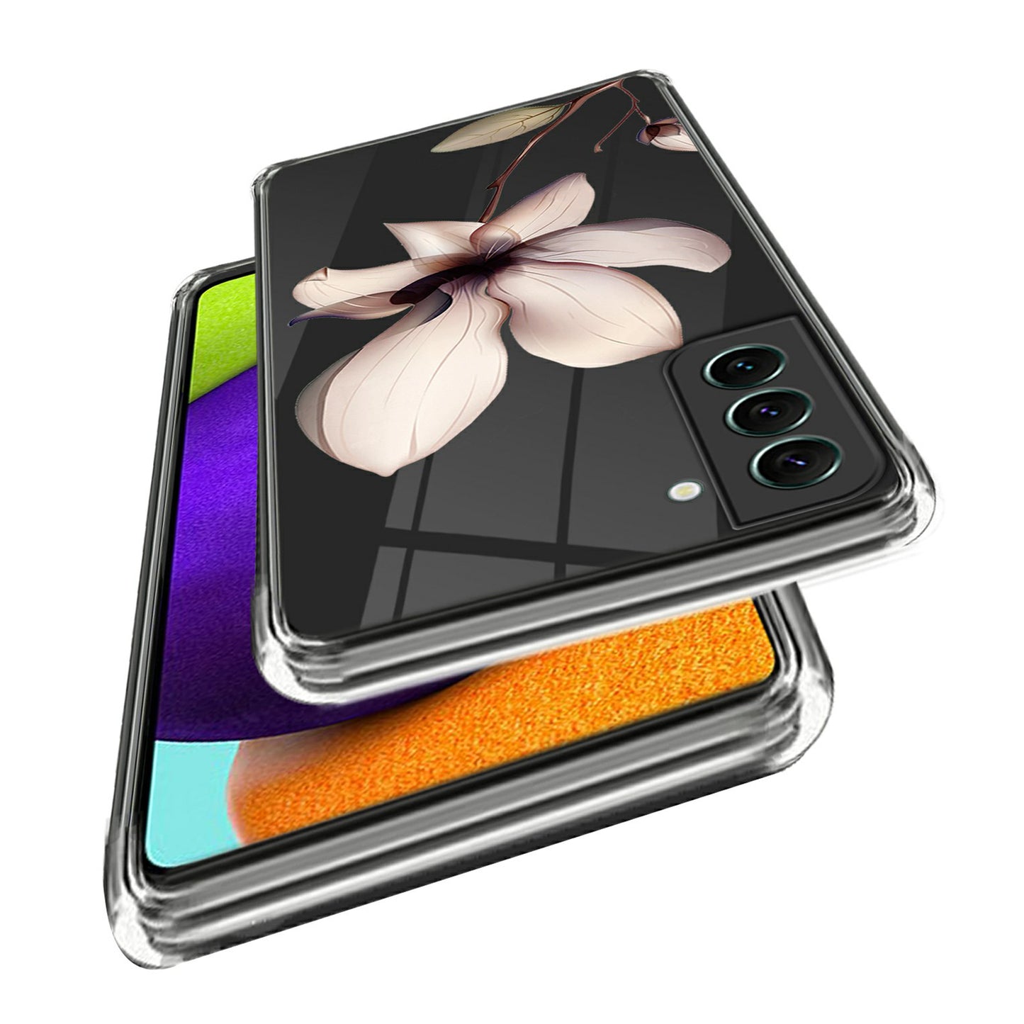 For Samsung Galaxy S24+ Shockproof Cover Pattern TPU Phone Case - Pink Flower