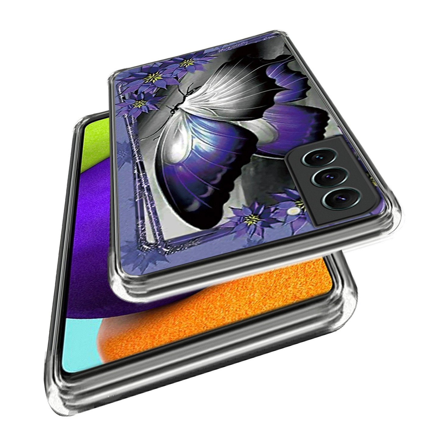 For Samsung Galaxy S24+ TPU Case Pattern Printing IMD Anti-scratch Cover - Purple Butterfly