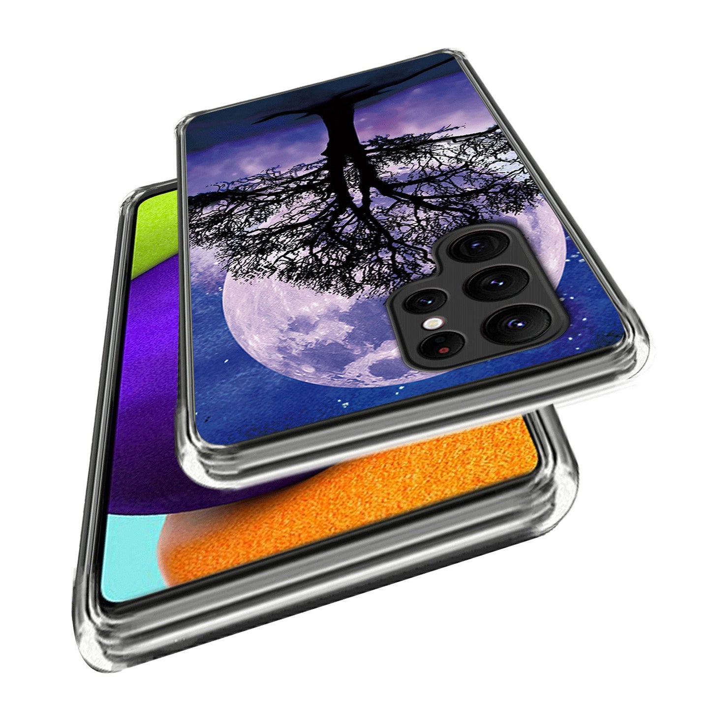 For Samsung Galaxy S24 Ultra Phone Case IMD Pattern Printed TPU Cover - Tree and Moon