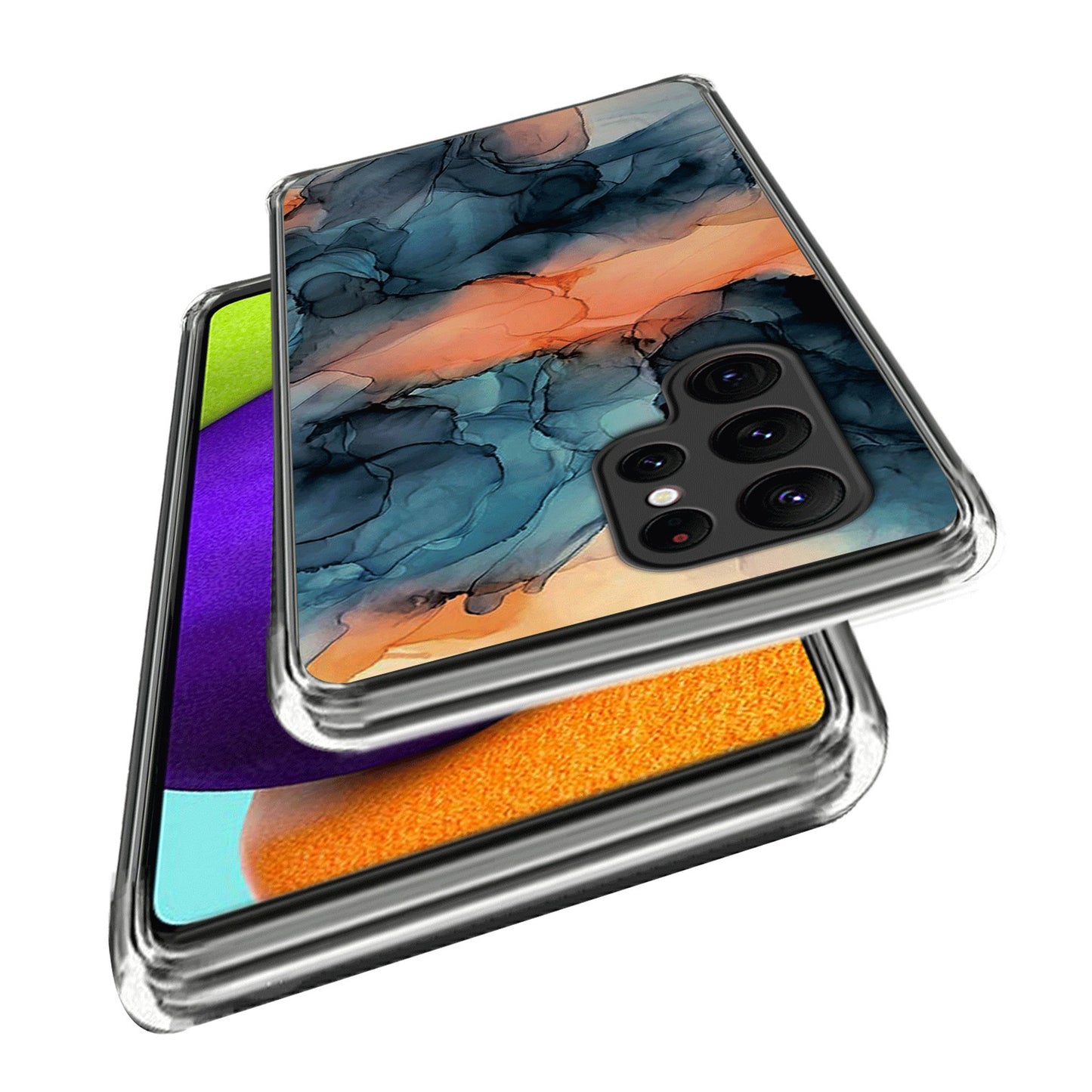 Cell Phone Case for Samsung Galaxy S24 Ultra Shell Abstract Marble Printed IMD TPU Cover - Style A