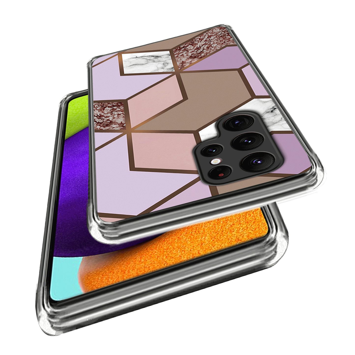 Cell Phone Case for Samsung Galaxy S24 Ultra Shell Abstract Marble Printed IMD TPU Cover - Style C