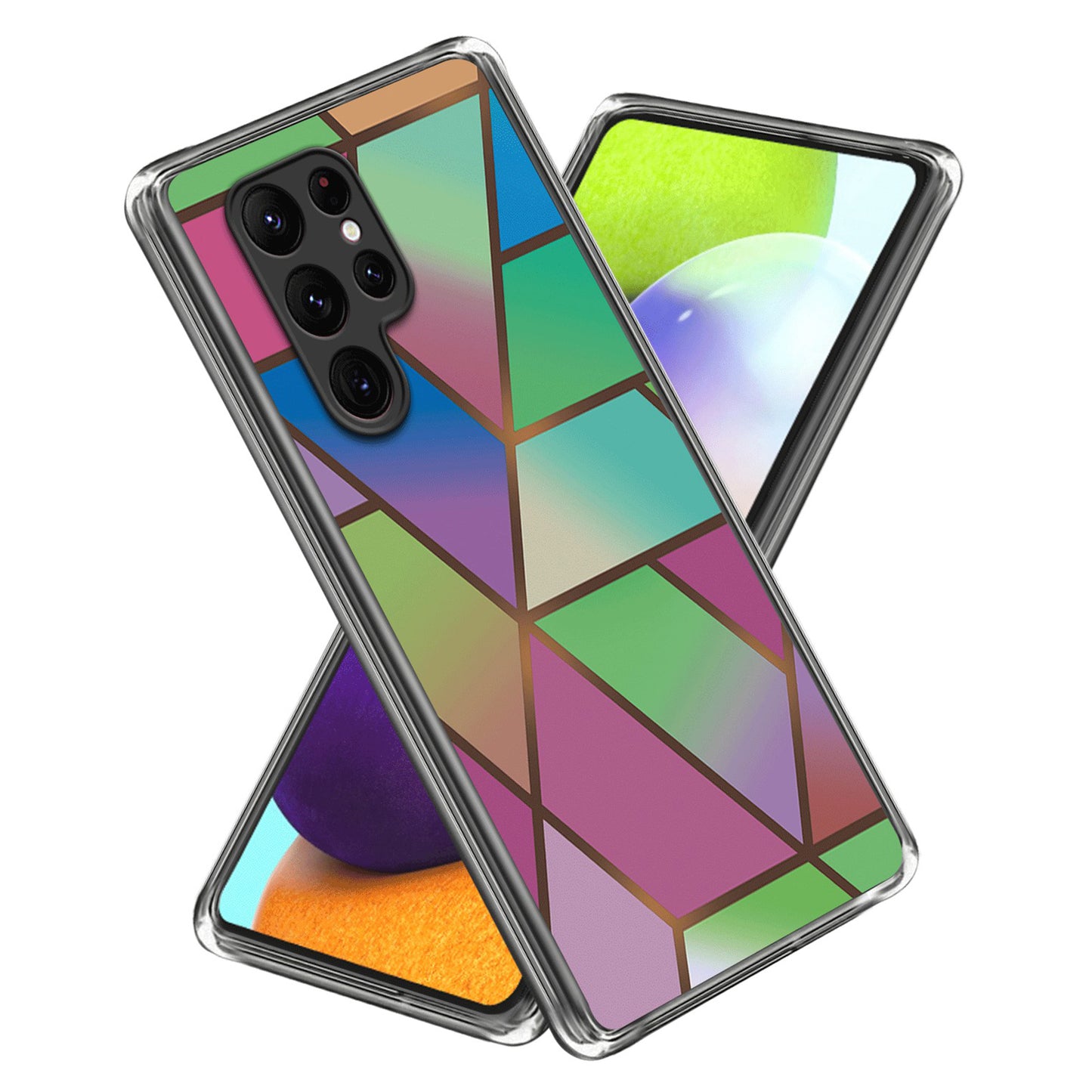 Cell Phone Case for Samsung Galaxy S24 Ultra Shell Abstract Marble Printed IMD TPU Cover - Style E