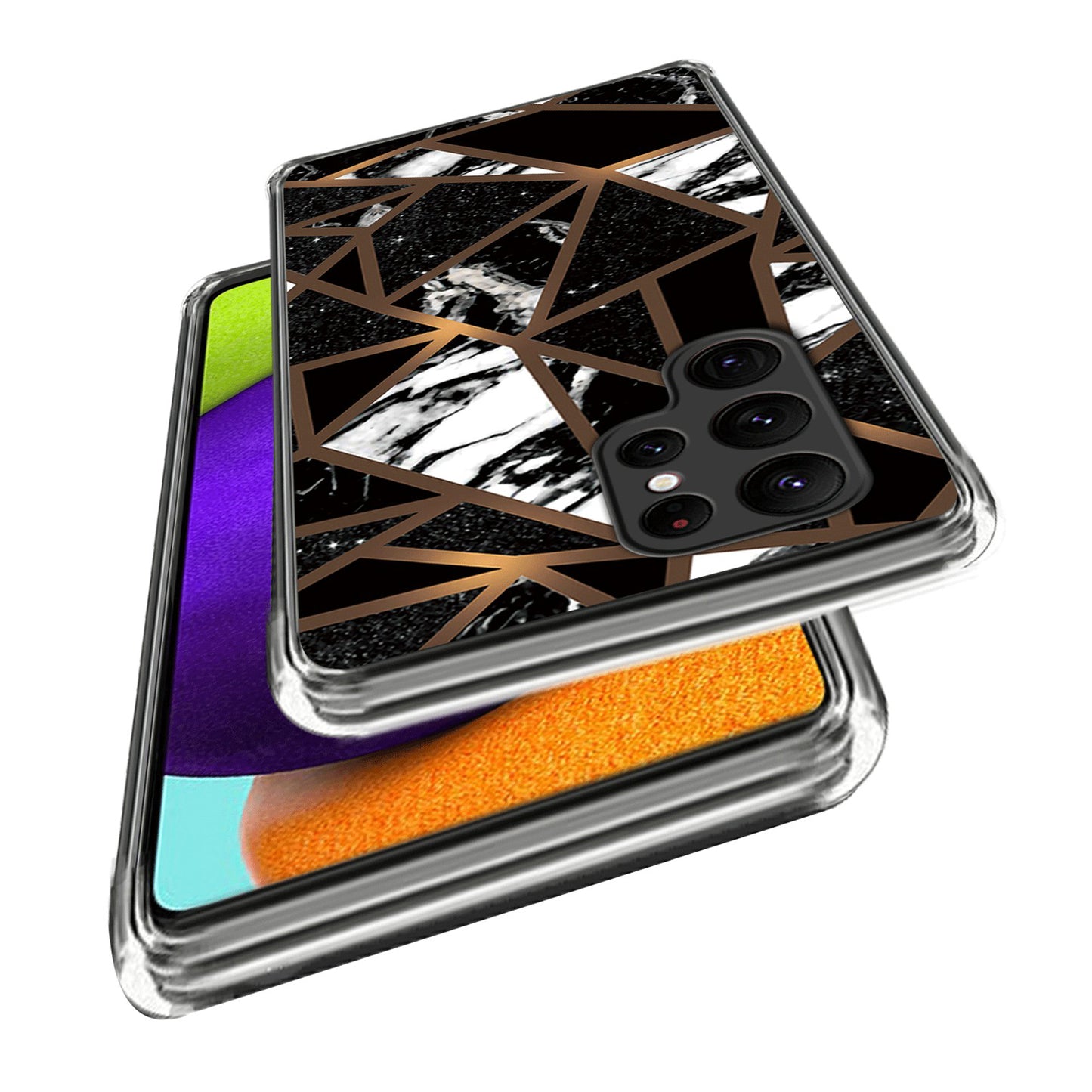 Cell Phone Case for Samsung Galaxy S24 Ultra Shell Abstract Marble Printed IMD TPU Cover - Style F