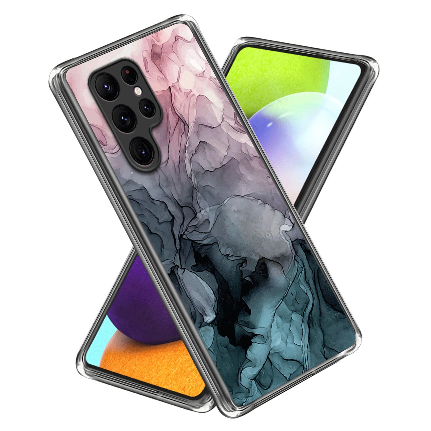 Cell Phone Case for Samsung Galaxy S24 Ultra Shell Abstract Marble Printed IMD TPU Cover - Style G