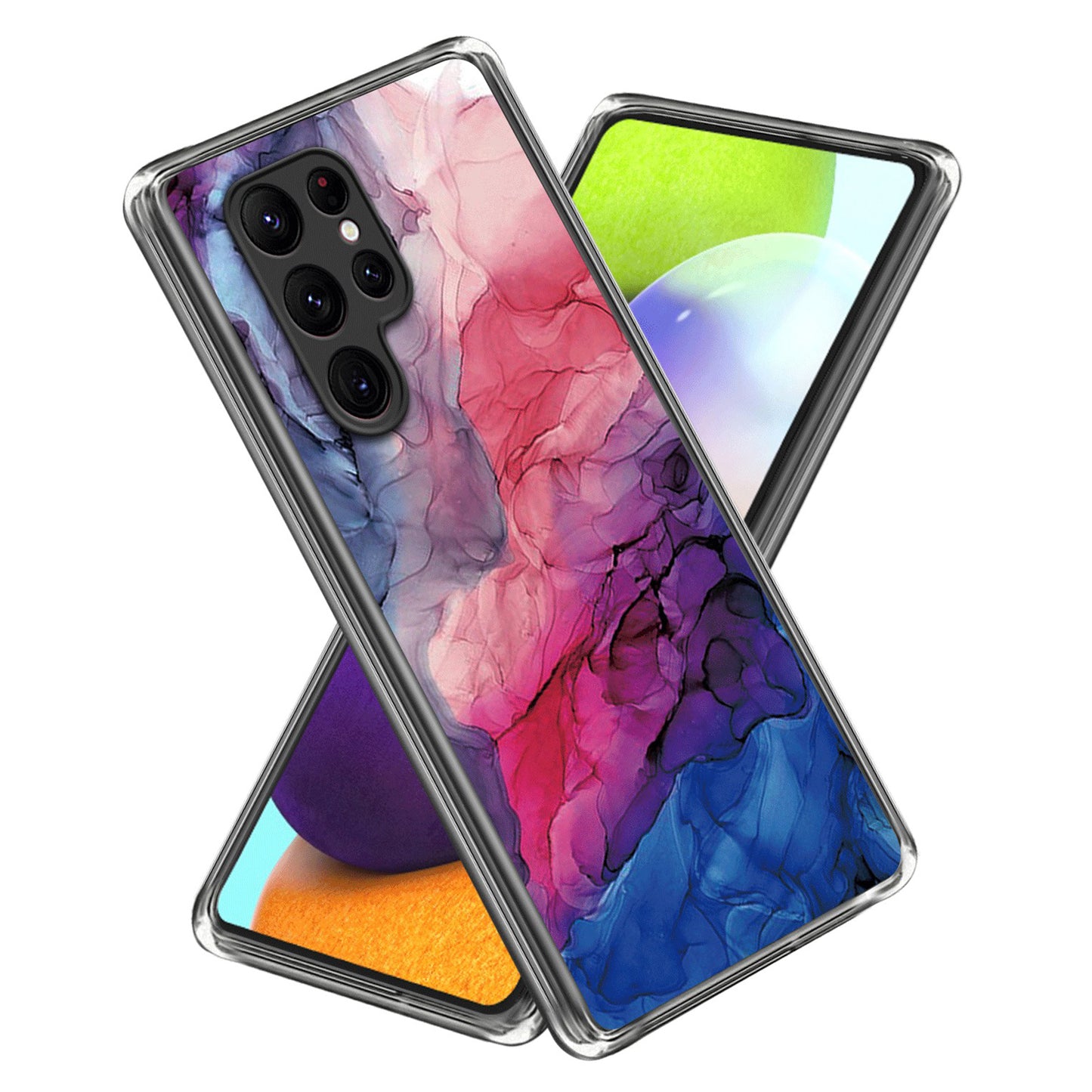 Cell Phone Case for Samsung Galaxy S24 Ultra Shell Abstract Marble Printed IMD TPU Cover - Style I