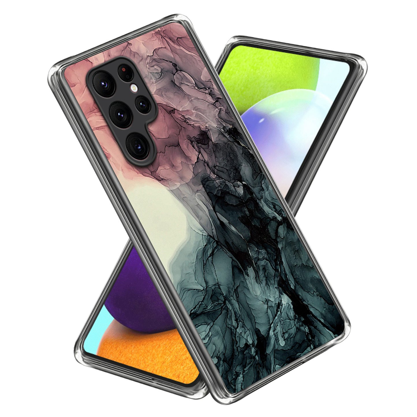 Cell Phone Case for Samsung Galaxy S24 Ultra Shell Abstract Marble Printed IMD TPU Cover - Style J