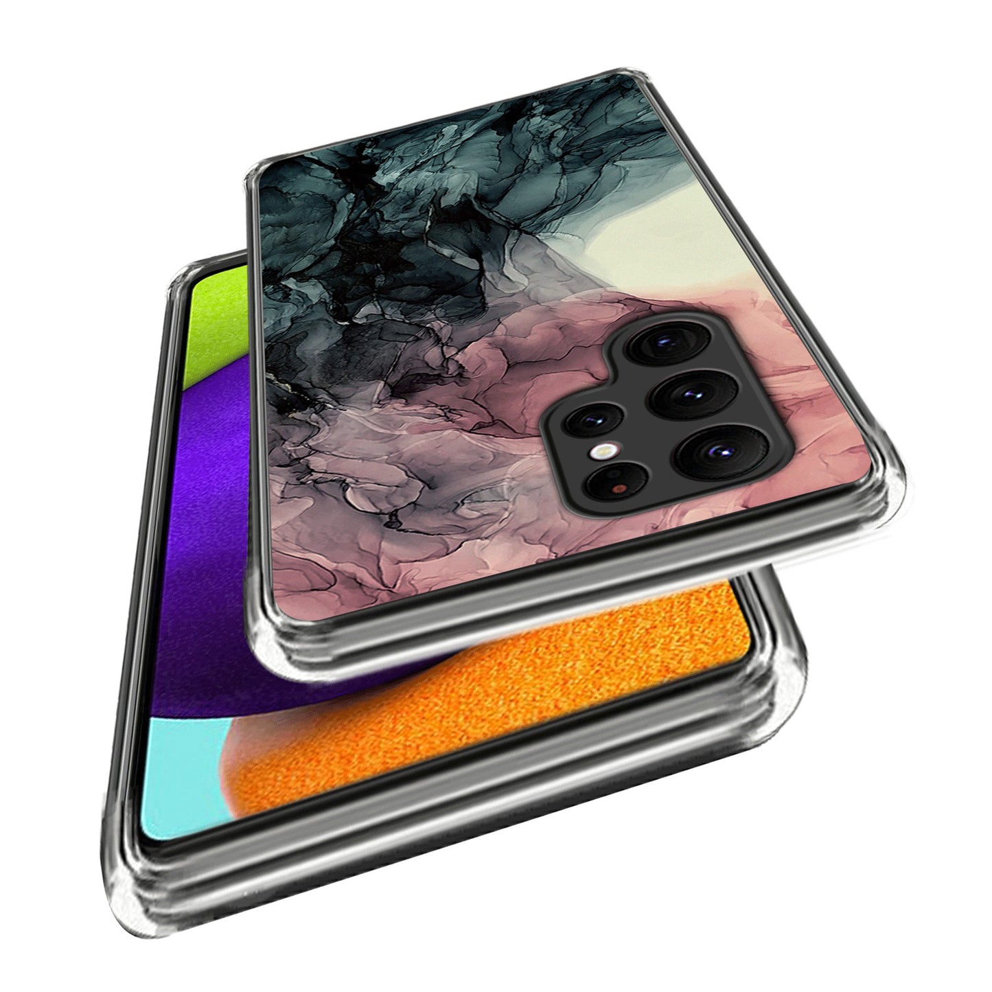 Cell Phone Case for Samsung Galaxy S24 Ultra Shell Abstract Marble Printed IMD TPU Cover - Style J
