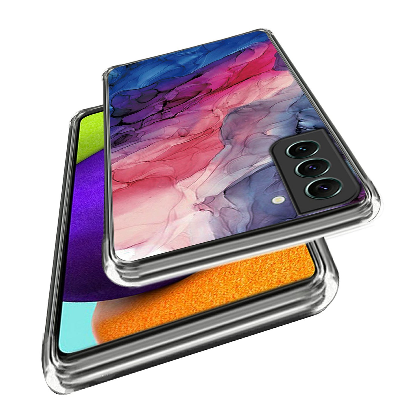 IMD TPU Case for Samsung Galaxy S24 Shell Abstract Marble Printed Anti-Scratch Phone Cover - Style I