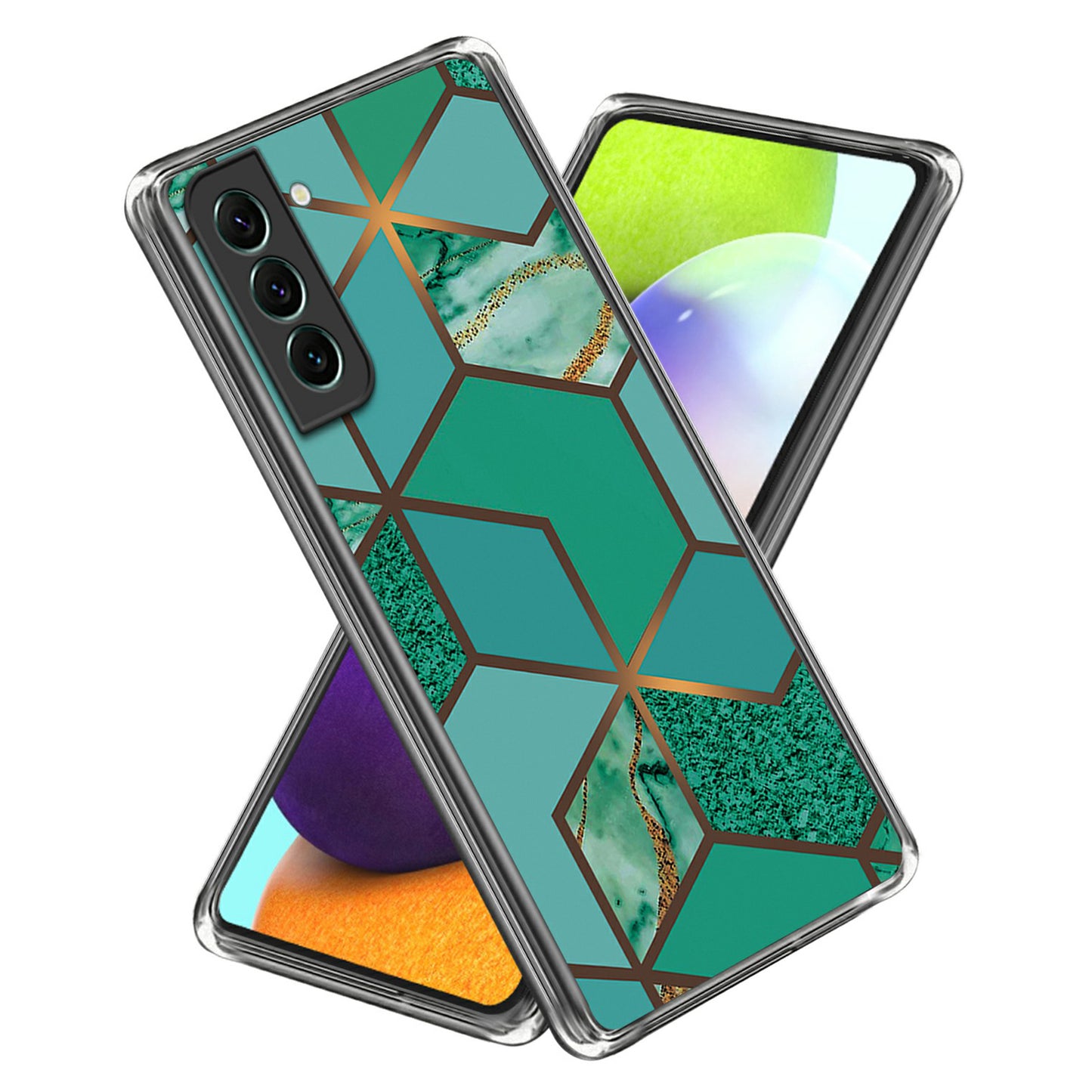 For Samsung Galaxy S24+ Cell Phone Case Abstract Marble Printed IMD TPU Back Cover - Style D