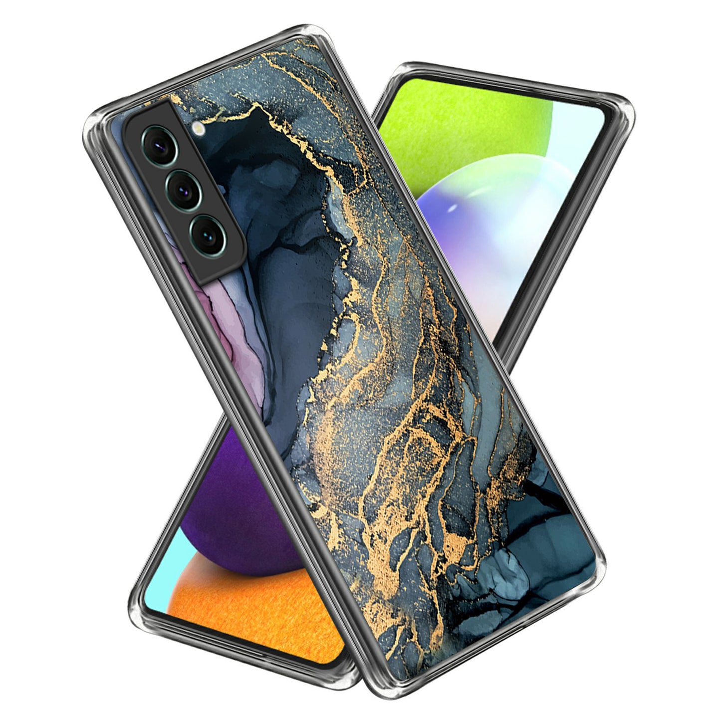 For Samsung Galaxy S24+ Cell Phone Case Abstract Marble Printed IMD TPU Back Cover - Style K