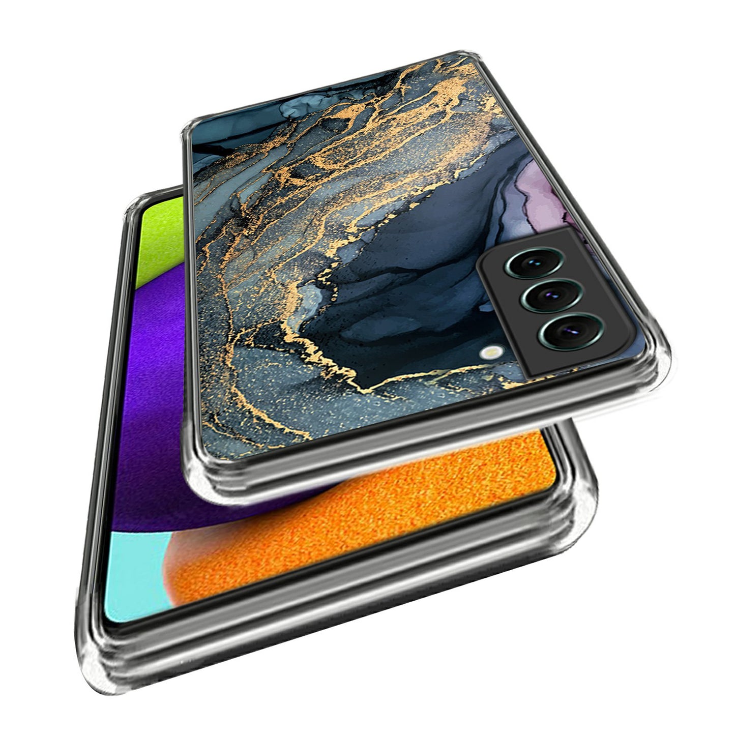 For Samsung Galaxy S24+ Cell Phone Case Abstract Marble Printed IMD TPU Back Cover - Style K
