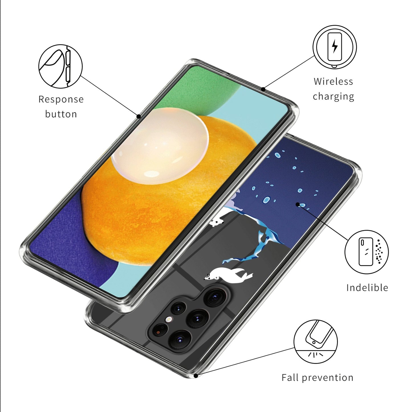 For Samsung Galaxy S24 Ultra Pattern Phone Case Flexible TPU Shockproof Cover - Polar Bear