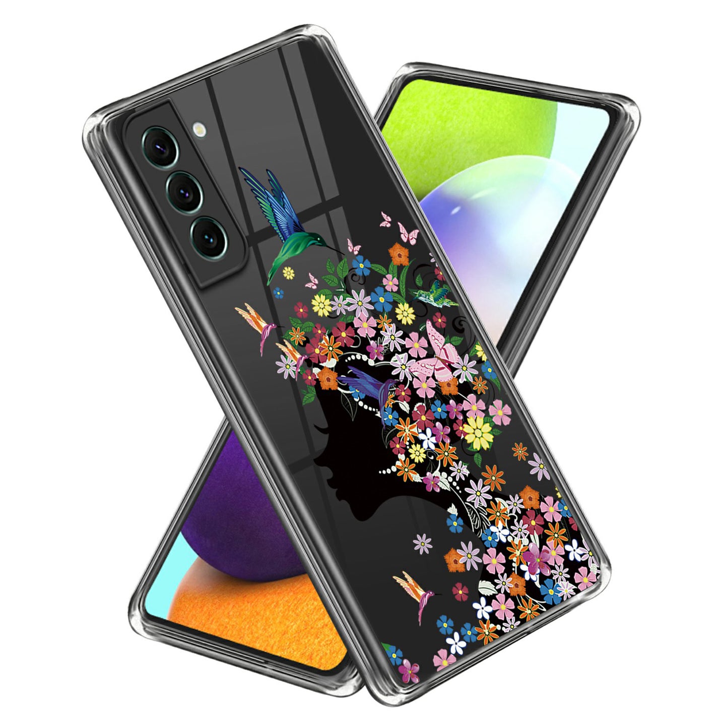 For Samsung Galaxy S24+ Pattern Case Flexible Slim Thin TPU Phone Cover - Flower Fairy