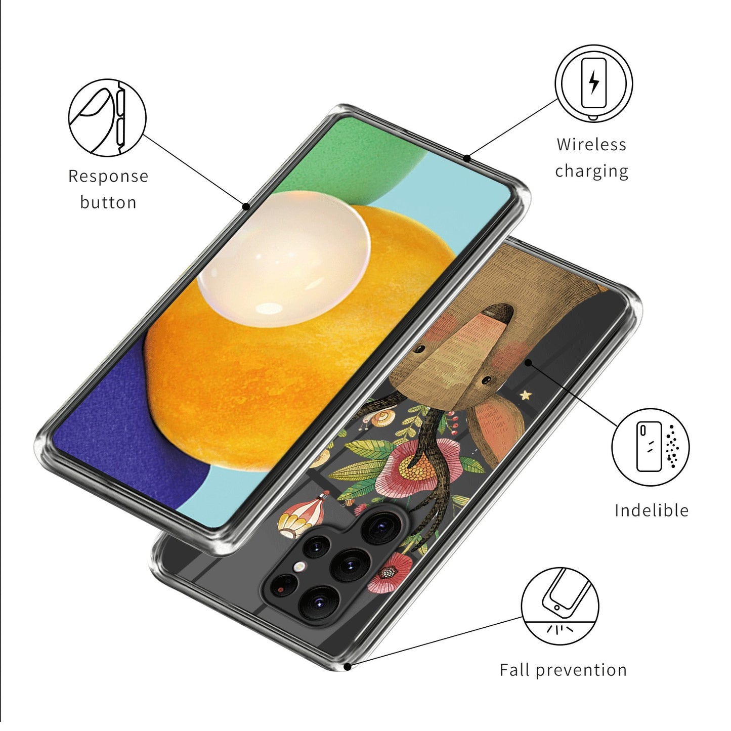 For Samsung Galaxy S24 Ultra Pattern Case Anti-Drop Soft TPU Phone Cover - Deer