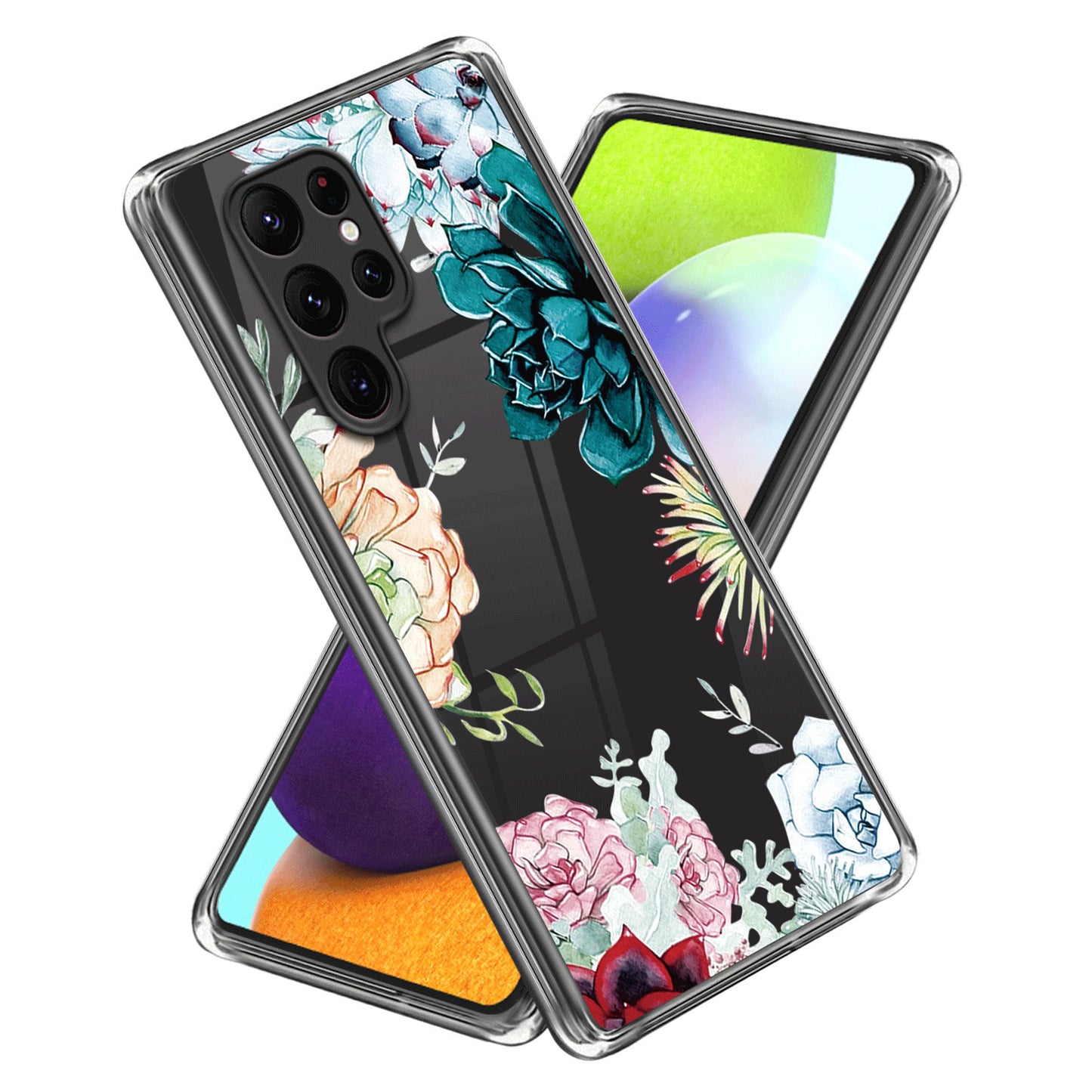For Samsung Galaxy S24 Ultra Pattern Case Anti-Drop Soft TPU Phone Cover - Succulent Plant