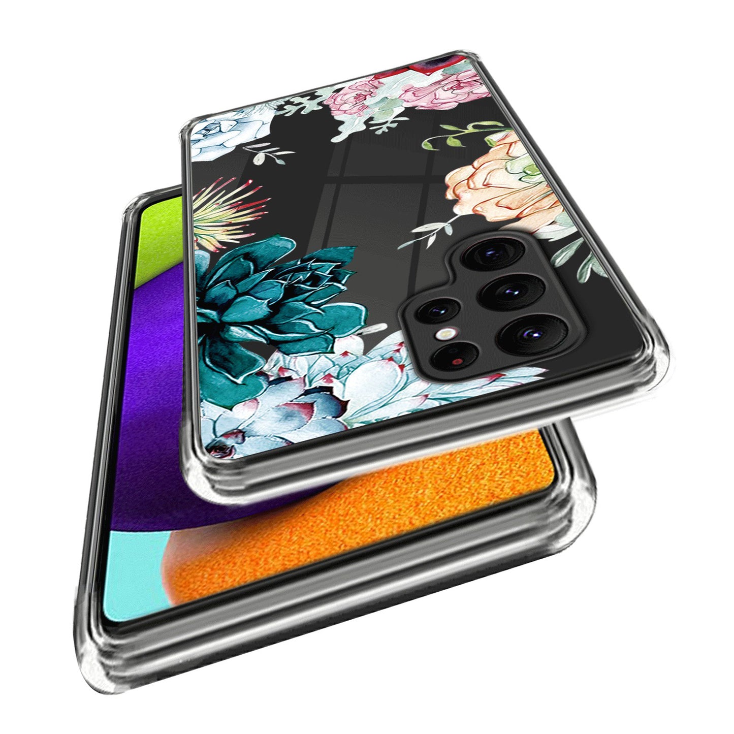 For Samsung Galaxy S24 Ultra Pattern Case Anti-Drop Soft TPU Phone Cover - Succulent Plant