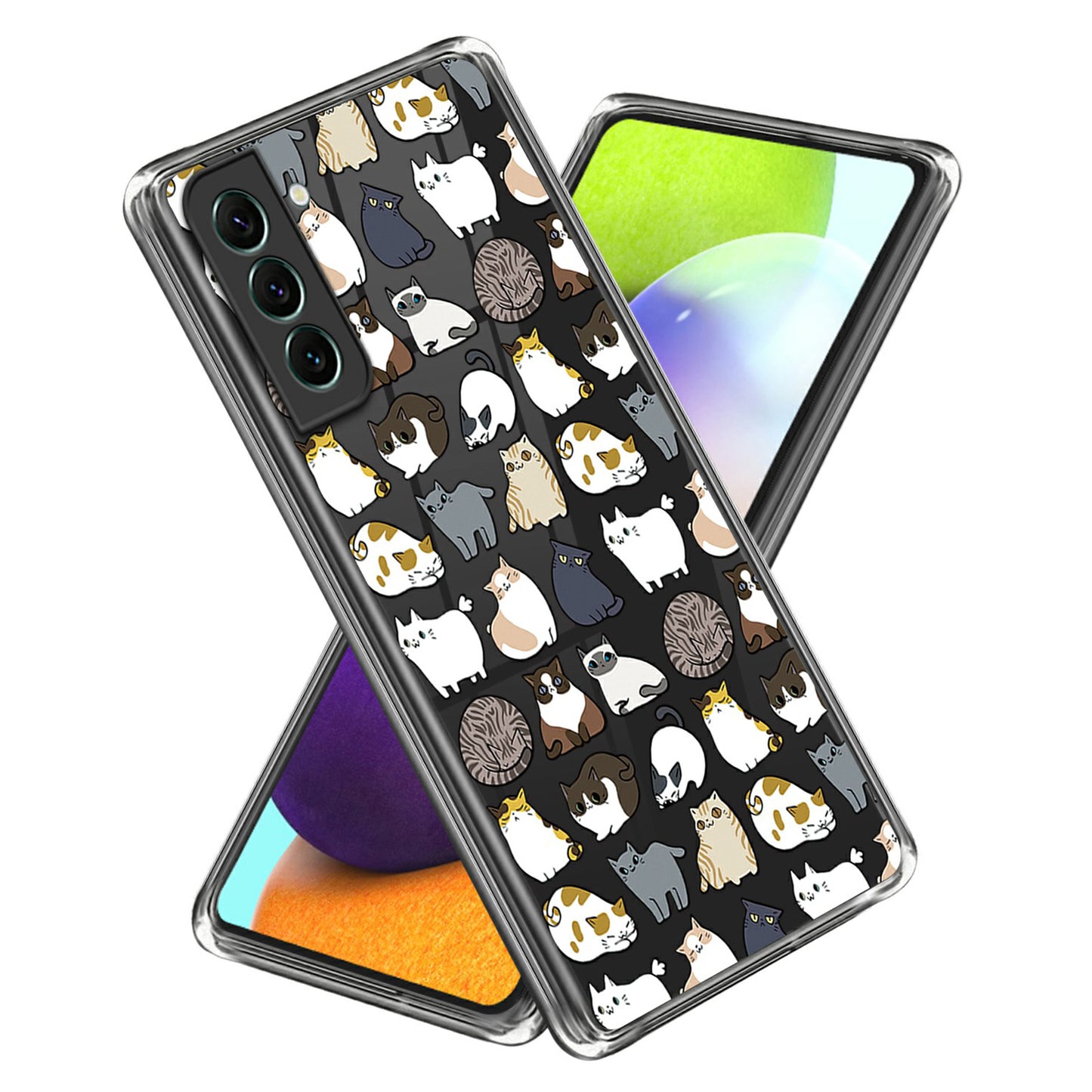For Samsung Galaxy S24 TPU Phone Case IMD Pattern Slim Fit Protective Cover - Cats