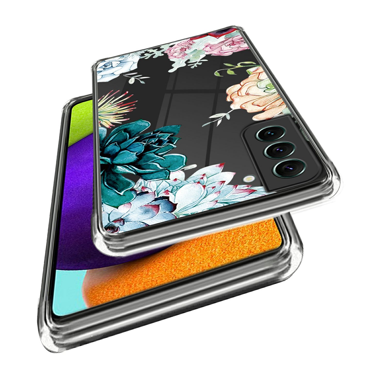 For Samsung Galaxy S24 TPU Phone Case IMD Pattern Slim Fit Protective Cover - Succulent Plant