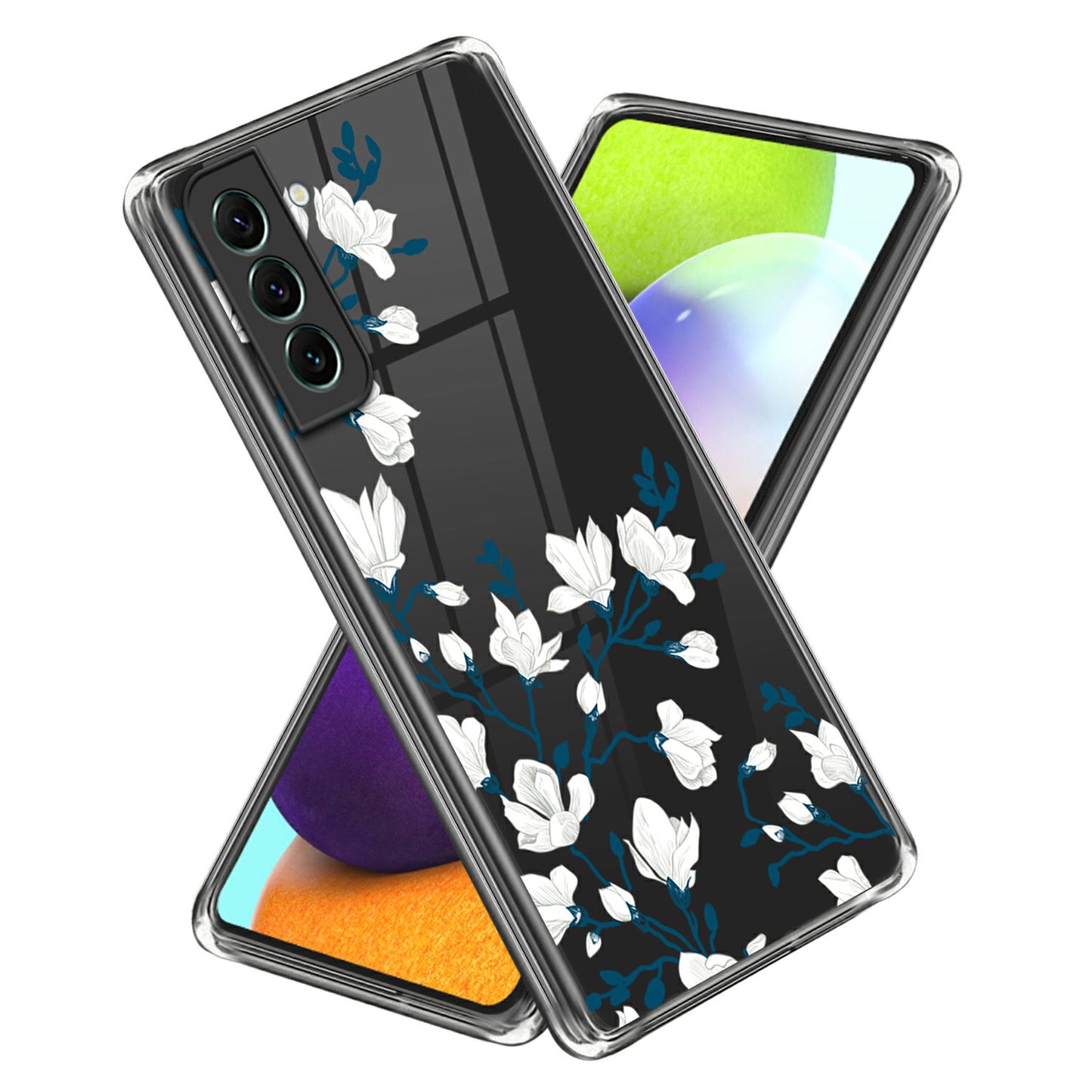 For Samsung Galaxy S24 TPU Phone Case IMD Pattern Slim Fit Protective Cover - Magnolias
