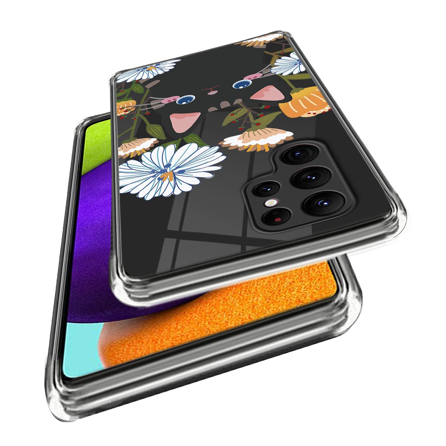 For Samsung Galaxy S24 Ultra Phone Case Pattern Printing Soft TPU Cover - Flower / Cat