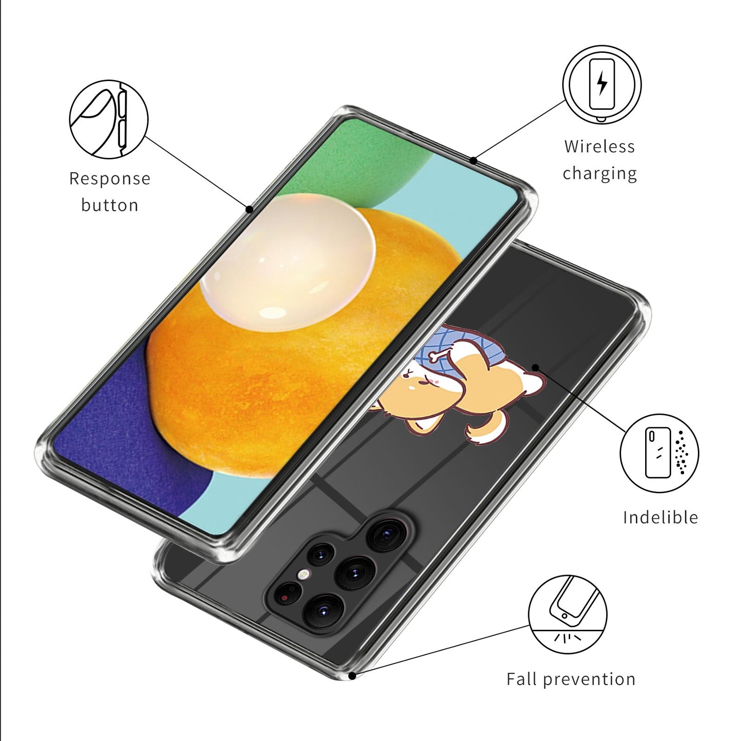 For Samsung Galaxy S24 Ultra Phone Case Pattern Printing Soft TPU Cover - Blue Pillow Dog