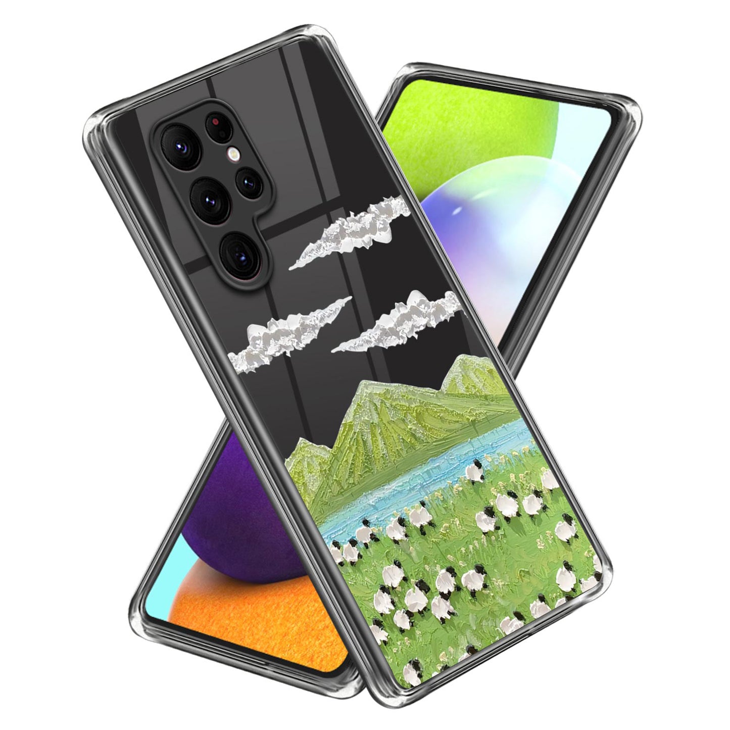 For Samsung Galaxy S24 Ultra Phone Case Pattern Printing Soft TPU Cover - Oil Painting Lambs