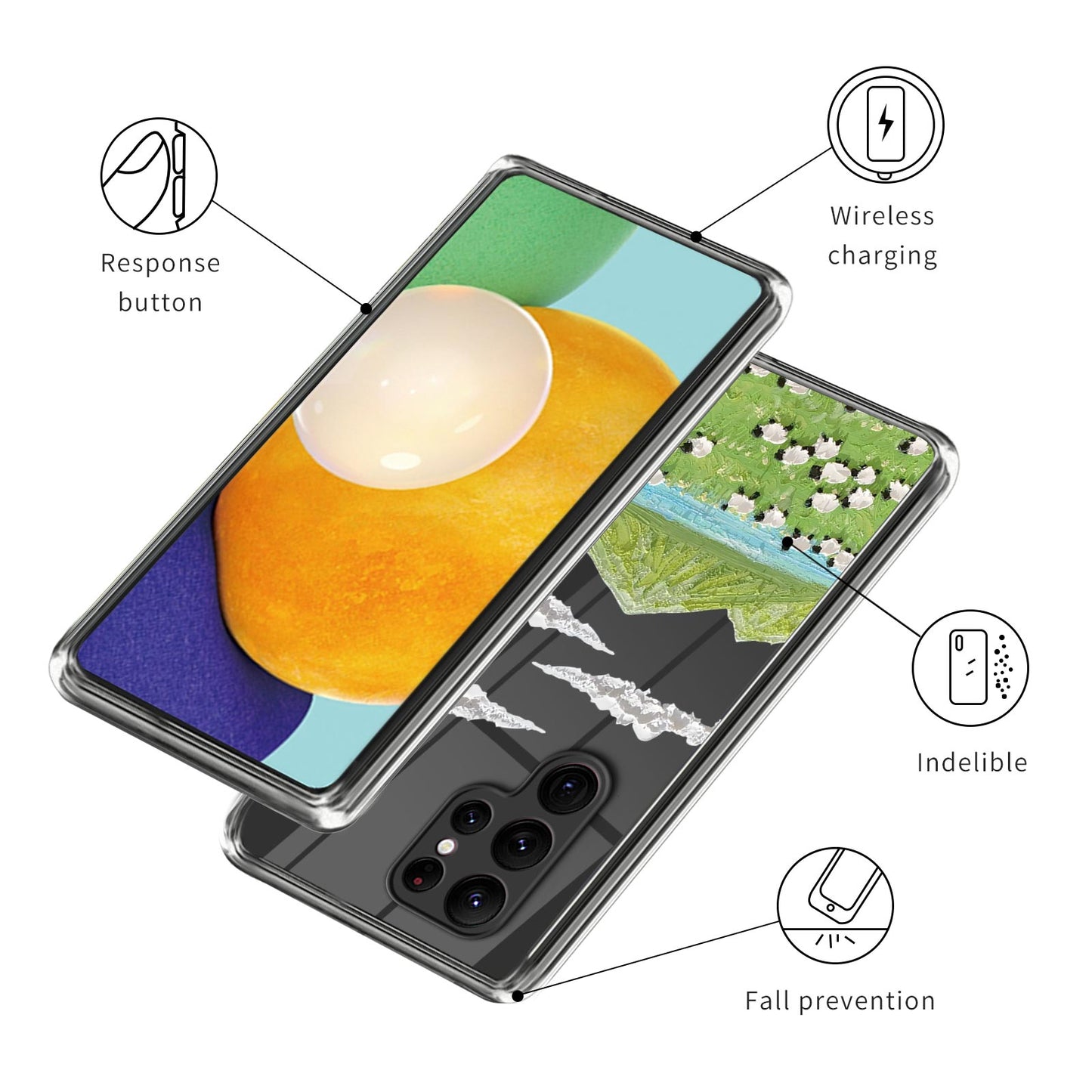 For Samsung Galaxy S24 Ultra Phone Case Pattern Printing Soft TPU Cover - Oil Painting Lambs