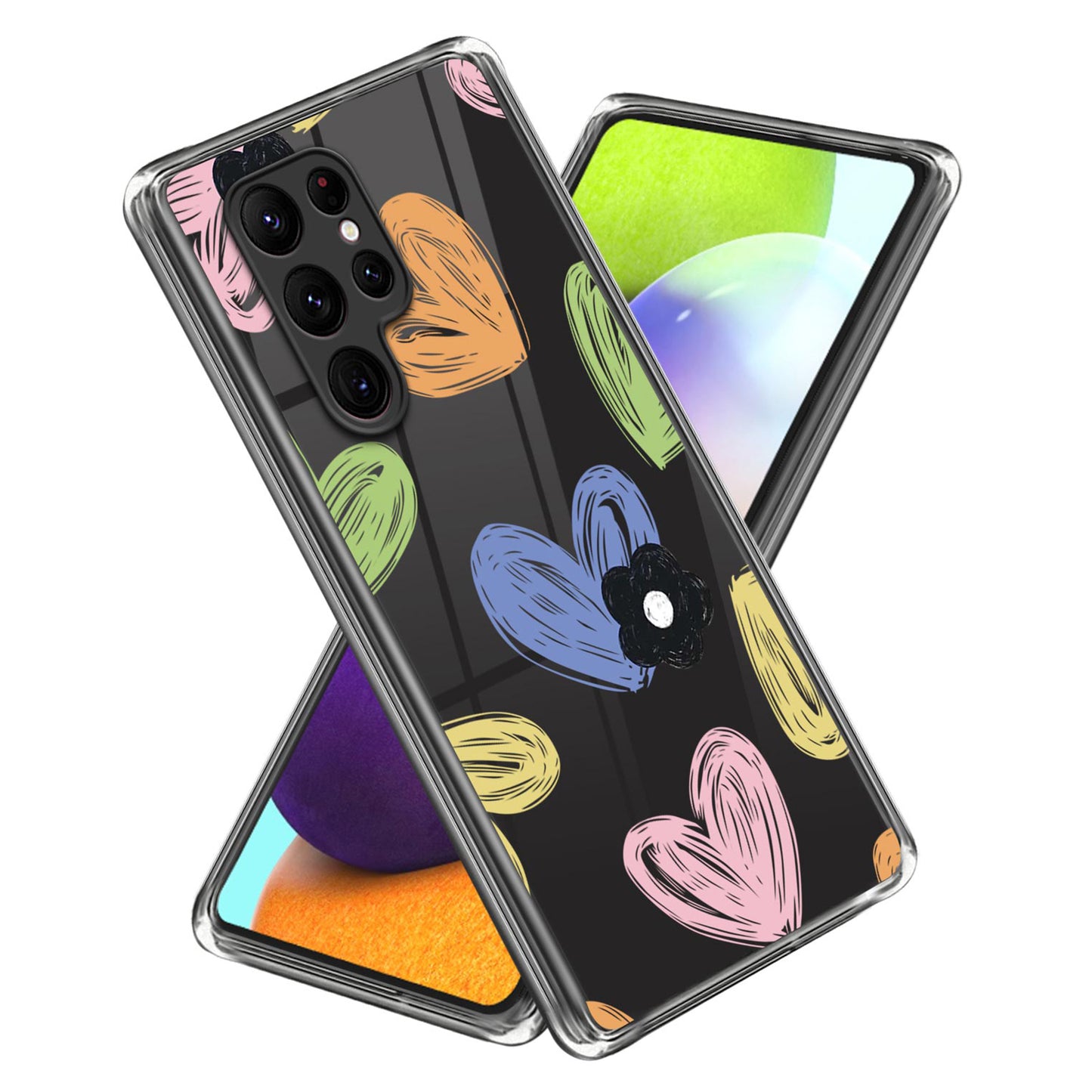 For Samsung Galaxy S24 Ultra Phone Case Pattern Printing Soft TPU Cover - Colorful Love