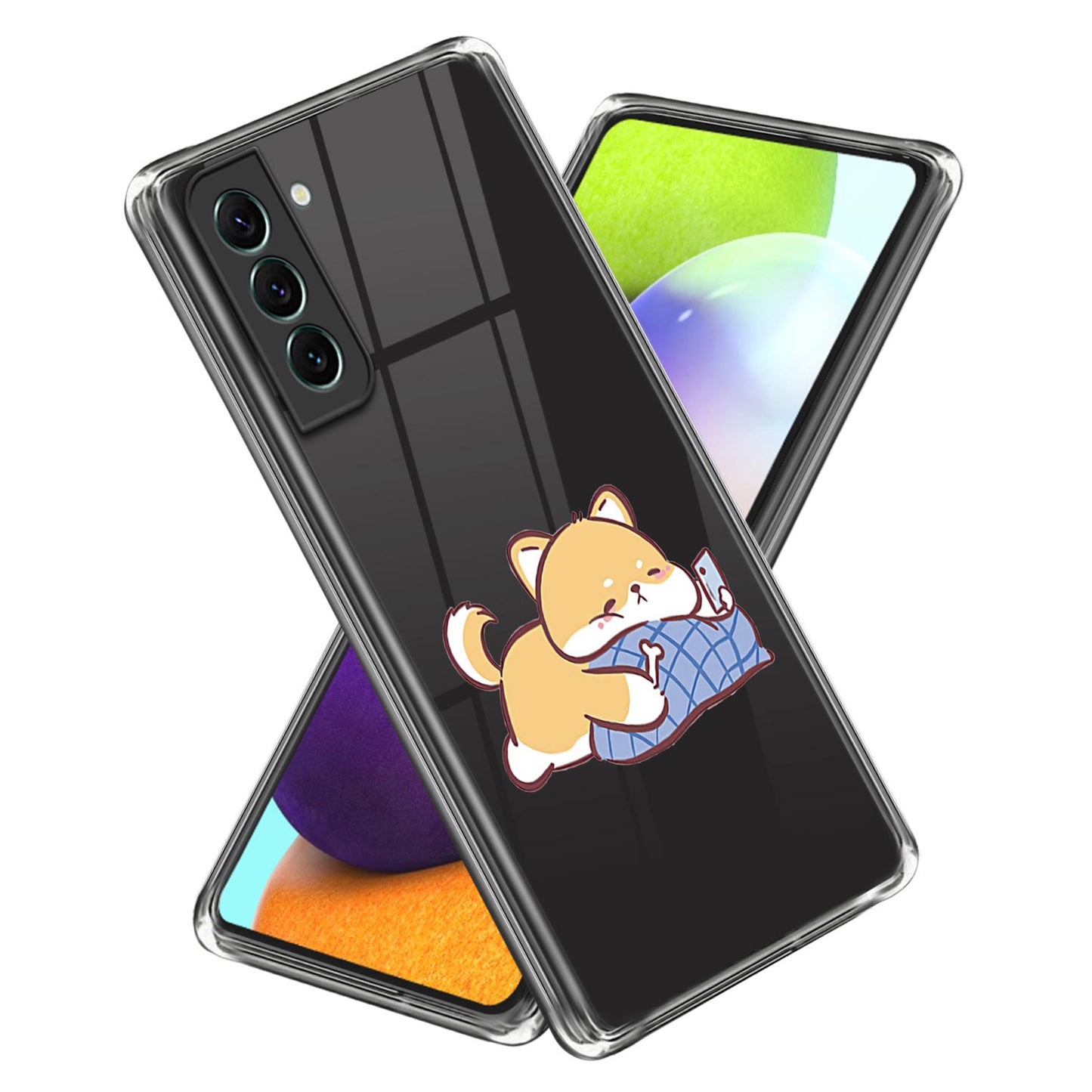 For Samsung Galaxy S24+ TPU Case Anti-scratch Pattern Printing Phone Cover - Blue Pillow Dog