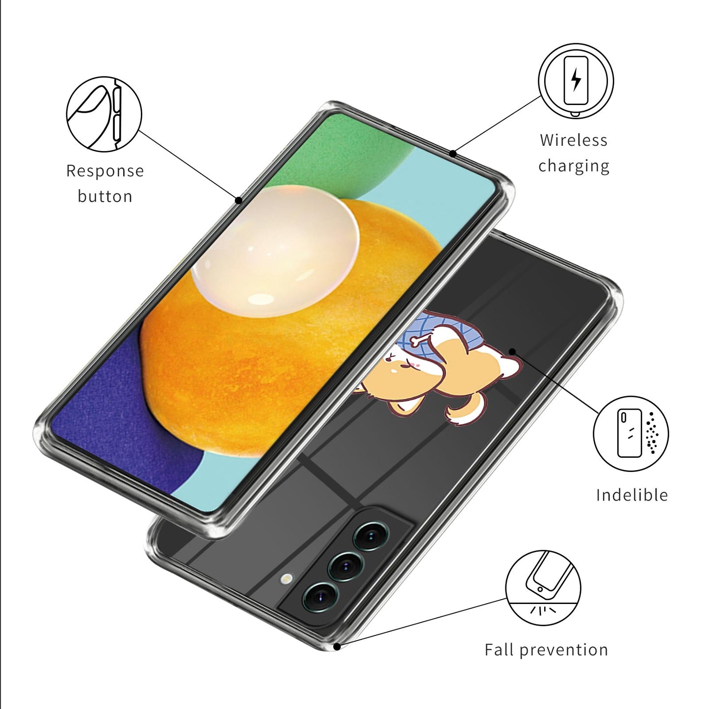 For Samsung Galaxy S24+ TPU Case Anti-scratch Pattern Printing Phone Cover - Blue Pillow Dog