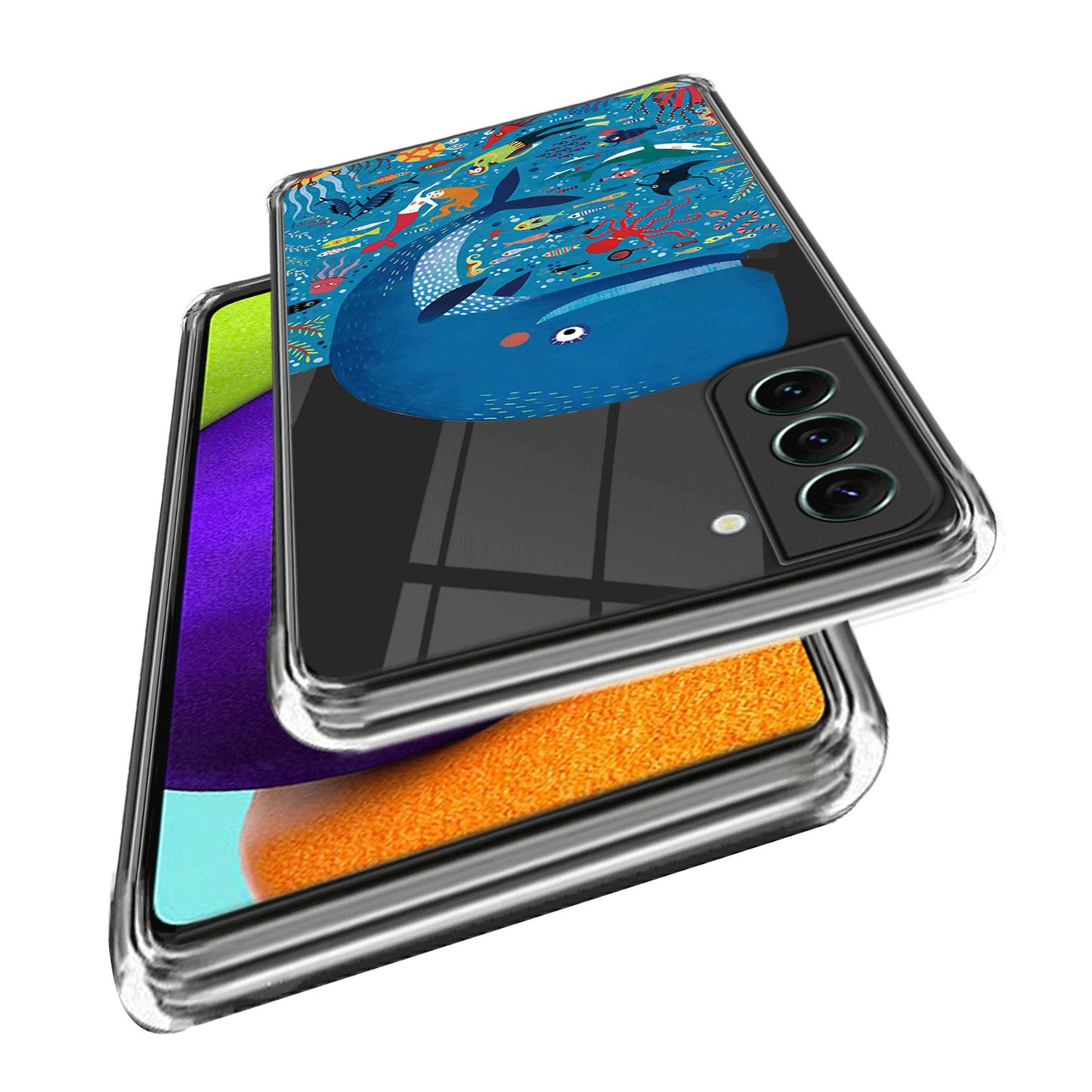 For Samsung Galaxy S24 Case Pattern Printing Shockproof TPU Phone Cover Protector - Whale