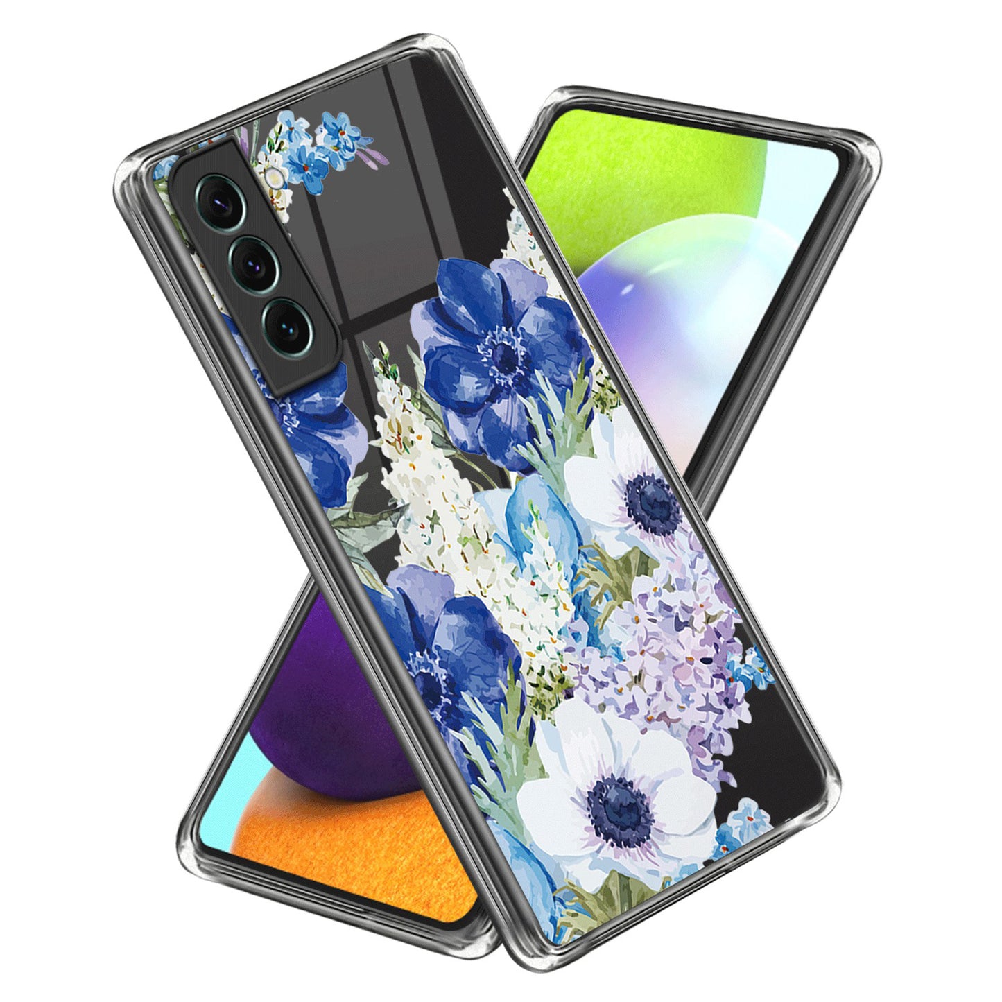 For Samsung Galaxy S24 Case Pattern Printing Shockproof TPU Phone Cover Protector - Flowers