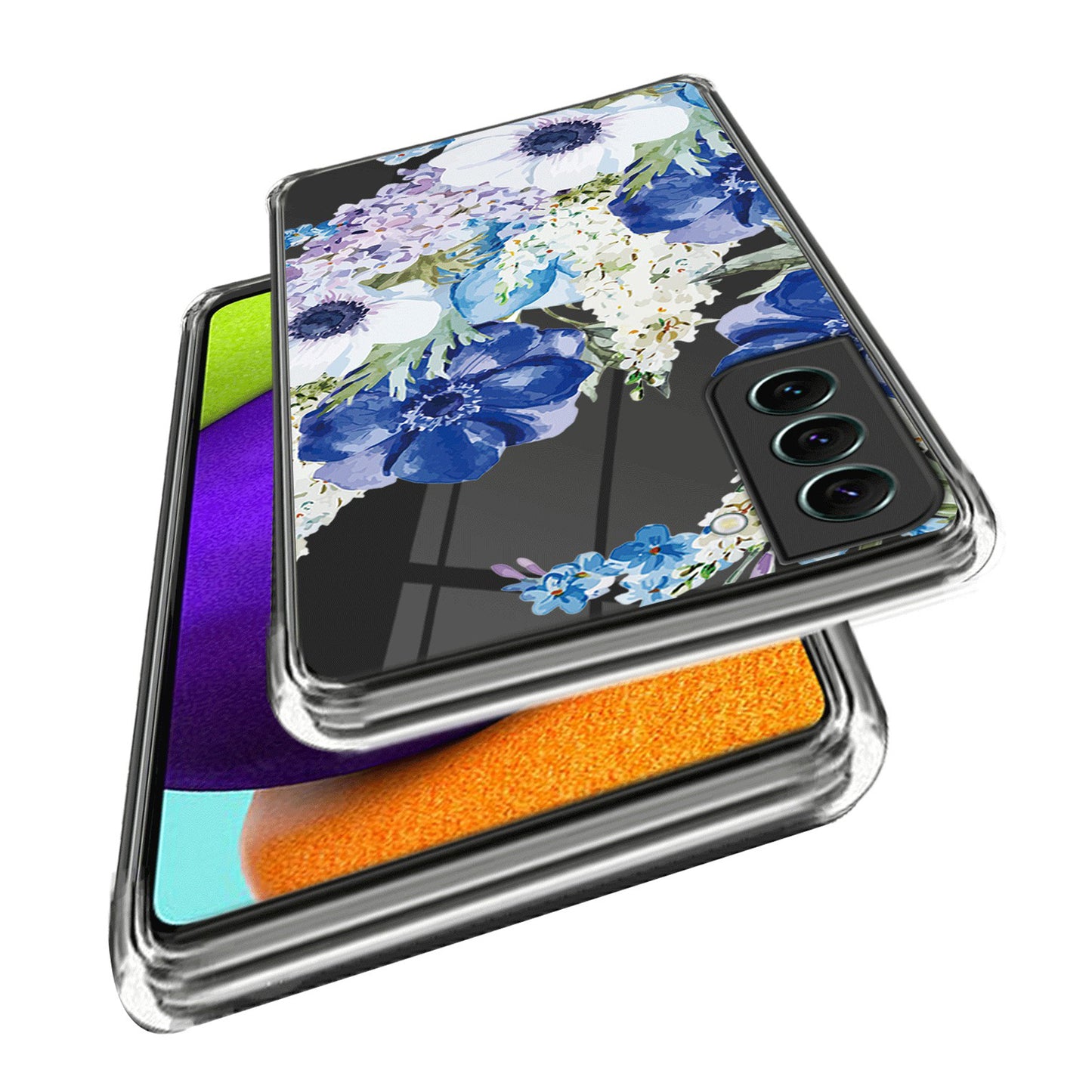 For Samsung Galaxy S24 Case Pattern Printing Shockproof TPU Phone Cover Protector - Flowers
