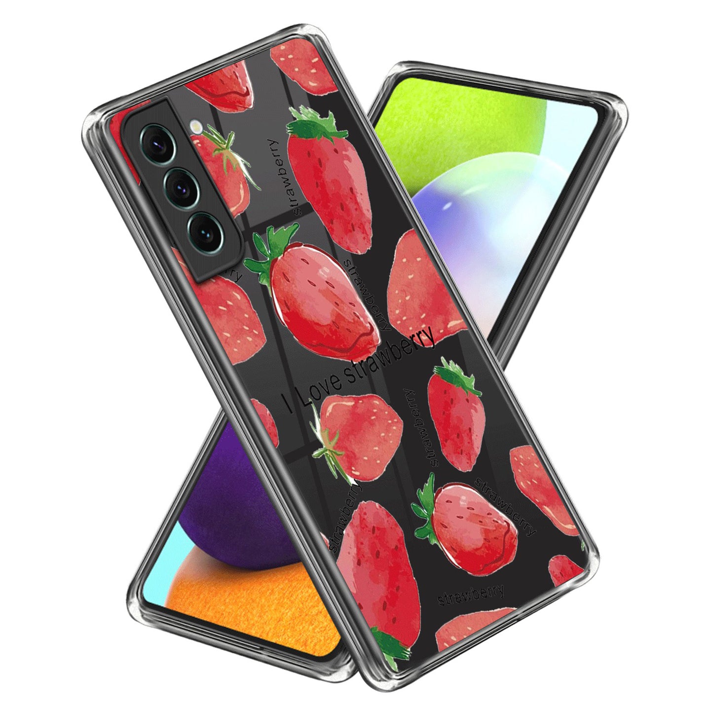 For Samsung Galaxy S24 Case Pattern Printing Shockproof TPU Phone Cover Protector - Strawberry