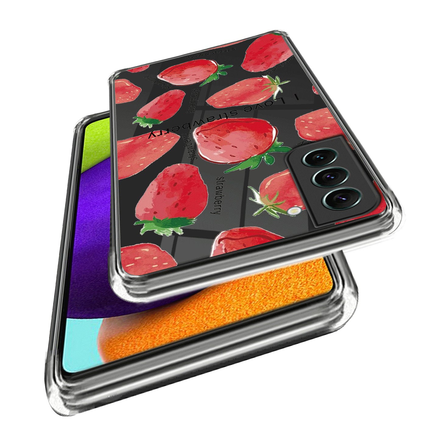 For Samsung Galaxy S24 Case Pattern Printing Shockproof TPU Phone Cover Protector - Strawberry
