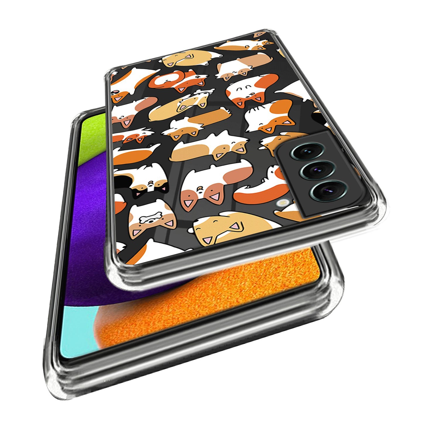 For Samsung Galaxy S24 Case Pattern Printing Shockproof TPU Phone Cover Protector - Dogs Sticker