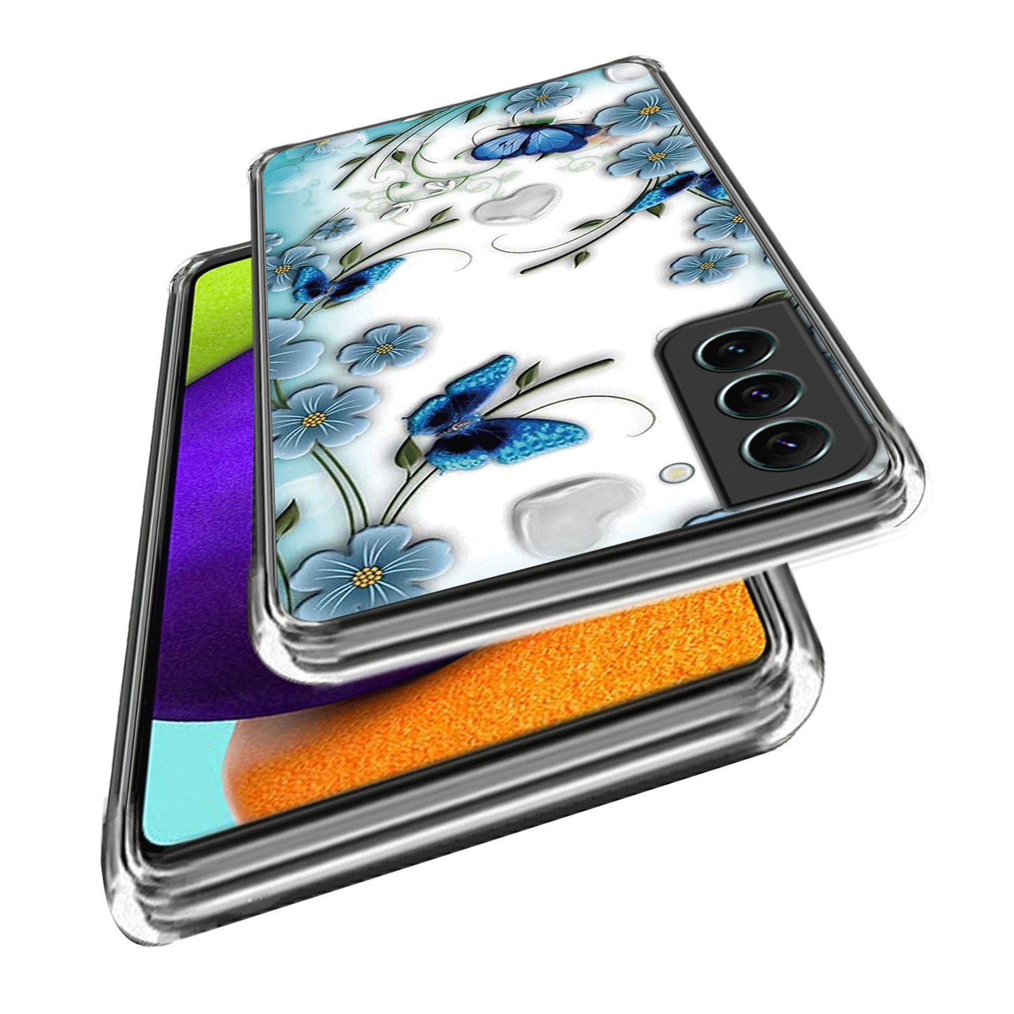 For Samsung Galaxy S24 Case Pattern Printing Shockproof TPU Phone Cover Protector - Butterfly and Flower