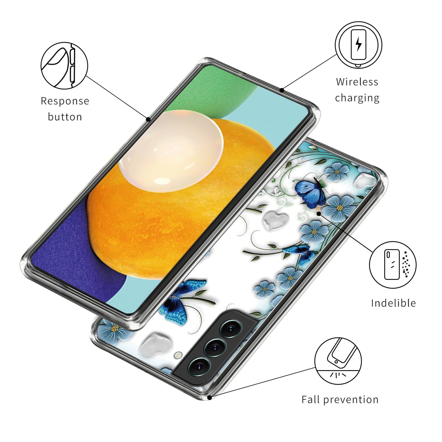 For Samsung Galaxy S24+ Case Pattern Printing TPU Cover Phone Protective Case - Butterfly and Flower