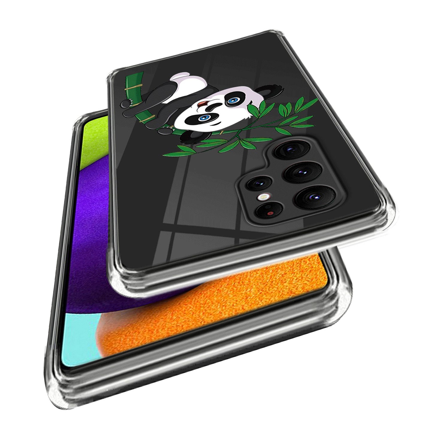 For Samsung Galaxy S24 Ultra Case Anti-scratch TPU Back Cover with Pattern Printing - Panda and Bamboo