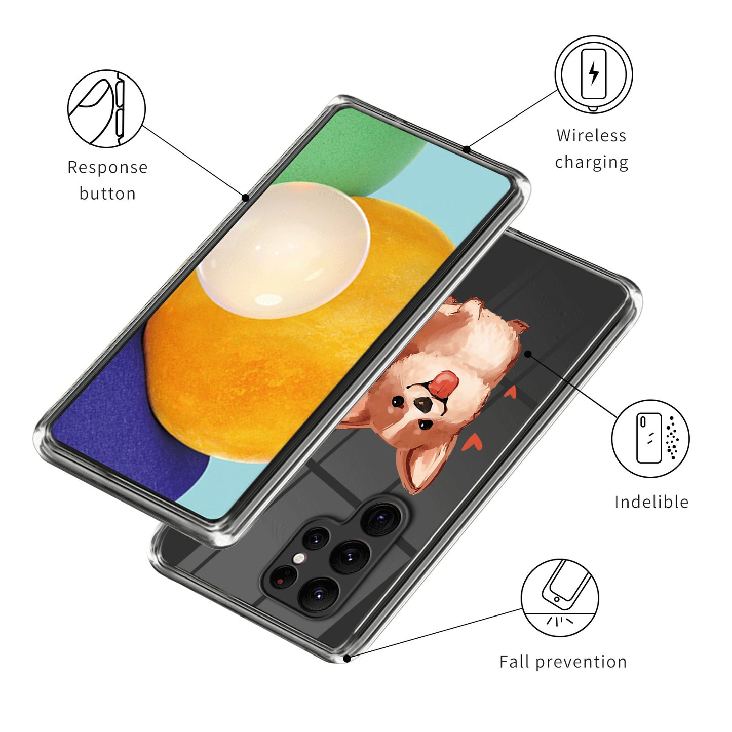 For Samsung Galaxy S24 Ultra Case Anti-scratch TPU Back Cover with Pattern Printing - Dog