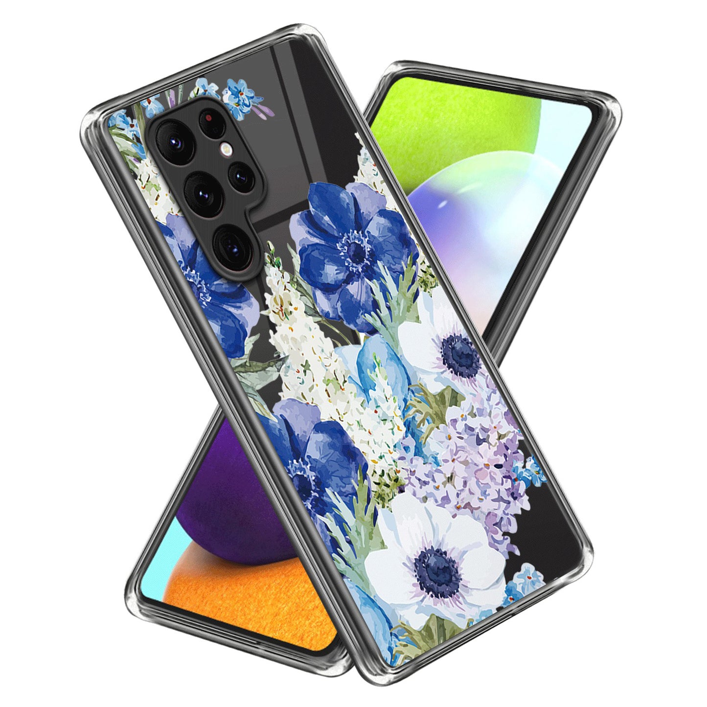 For Samsung Galaxy S24 Ultra Case Anti-scratch TPU Back Cover with Pattern Printing - Flowers