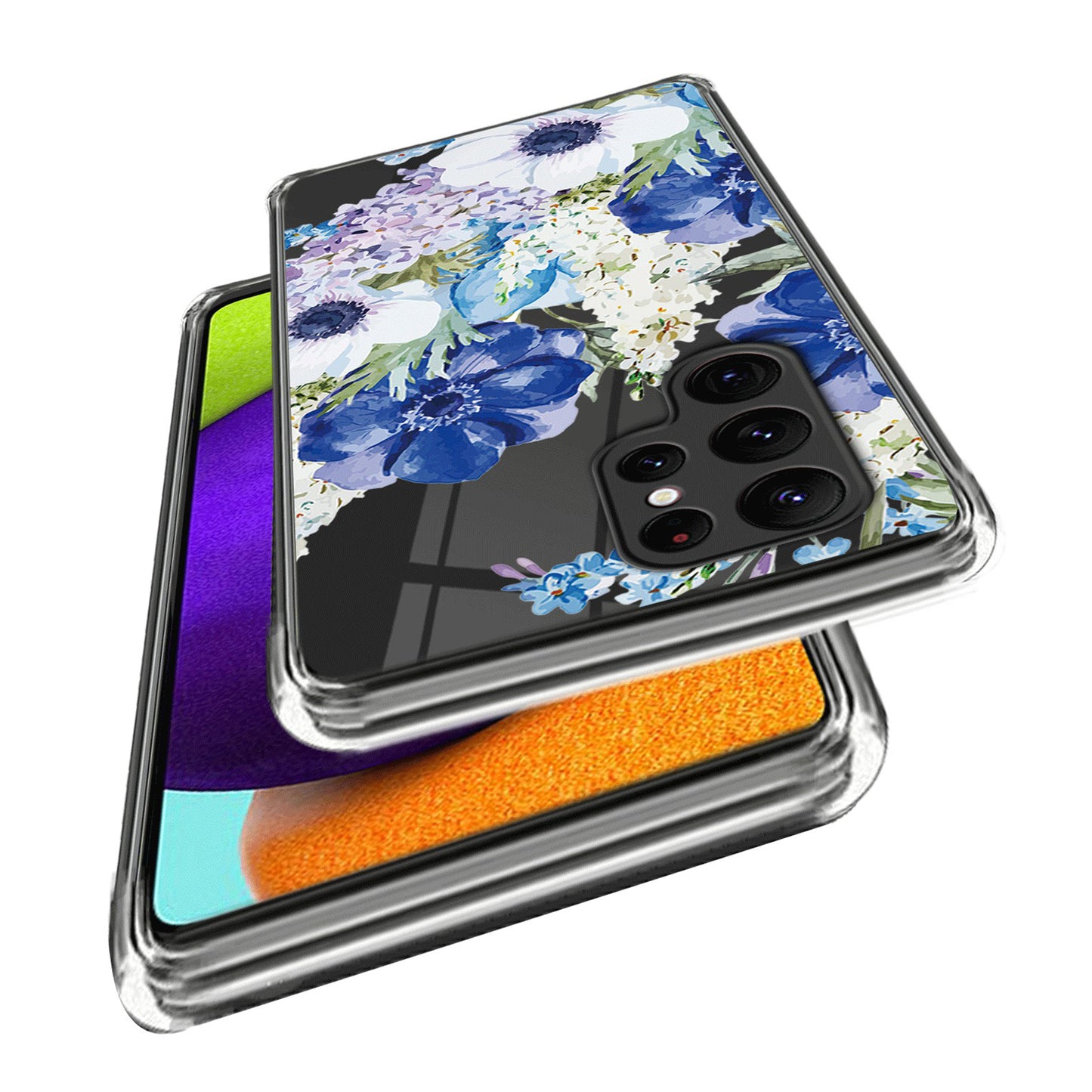 For Samsung Galaxy S24 Ultra Case Anti-scratch TPU Back Cover with Pattern Printing - Flowers